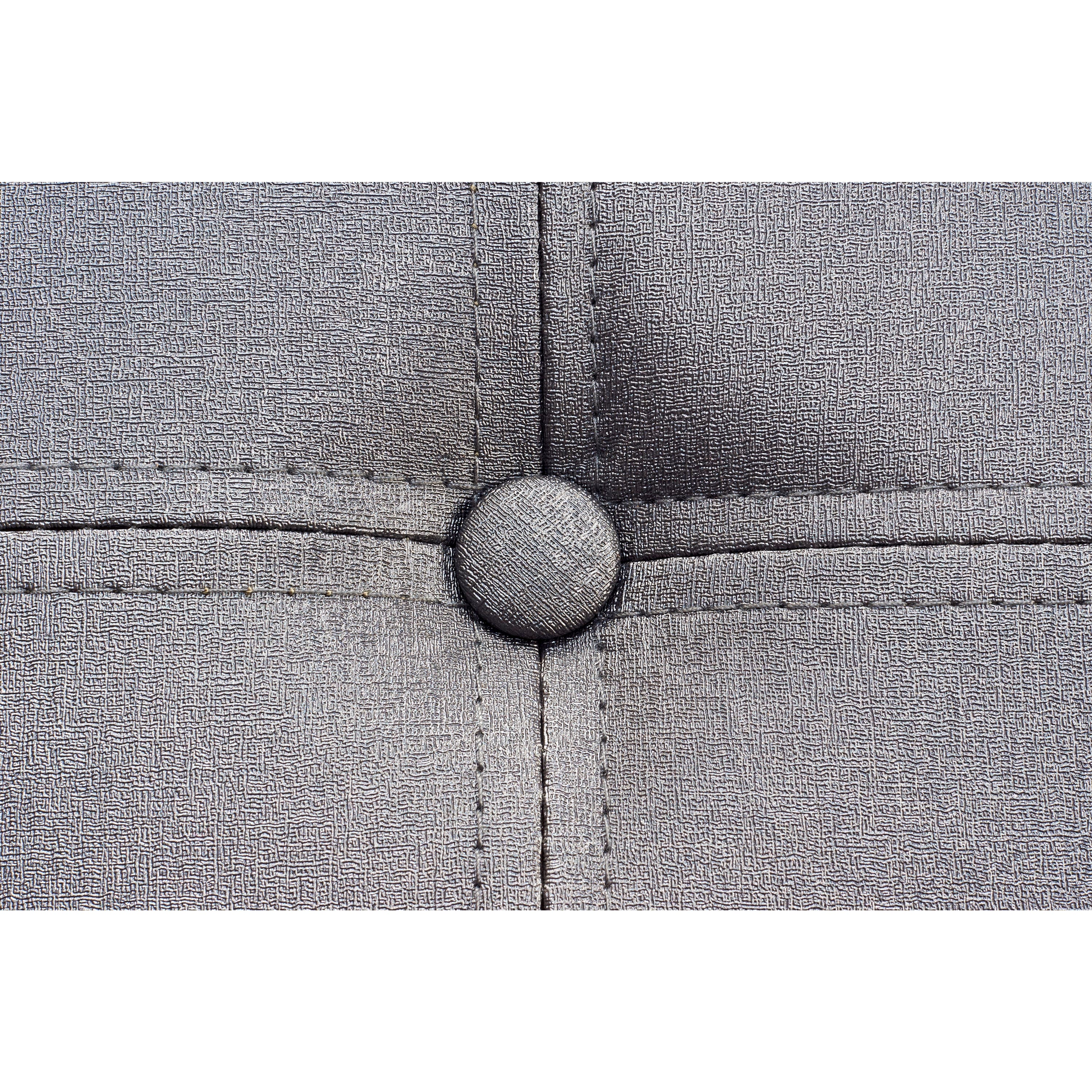 Simplify Metallic Faux Leather Folding Storage Ottoman Cube