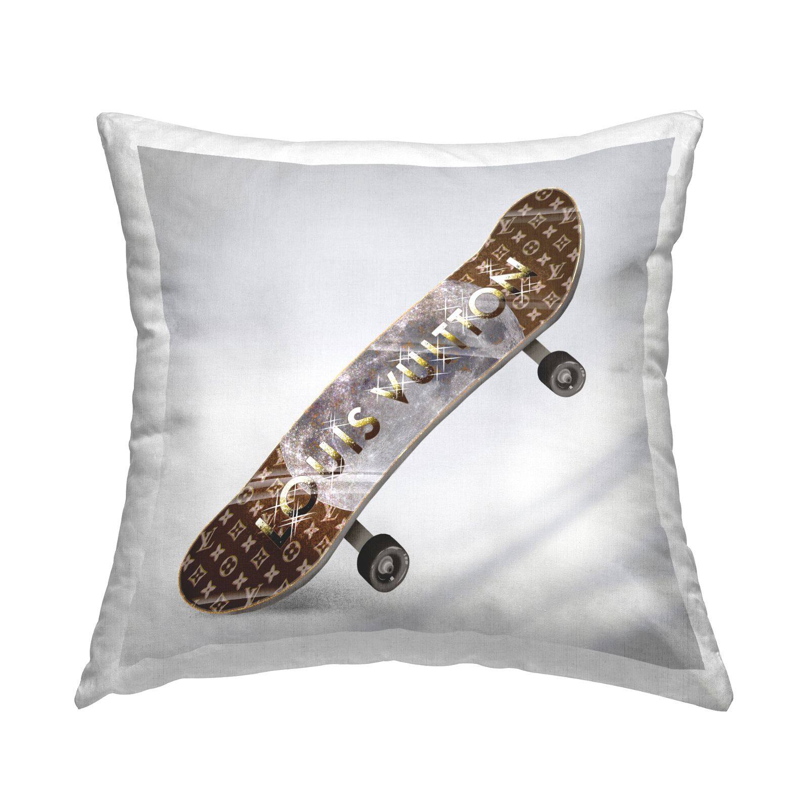 Stupell Industries Glam Pattern Skateboard Fashion Style Throw Pillow, 18" x 18"