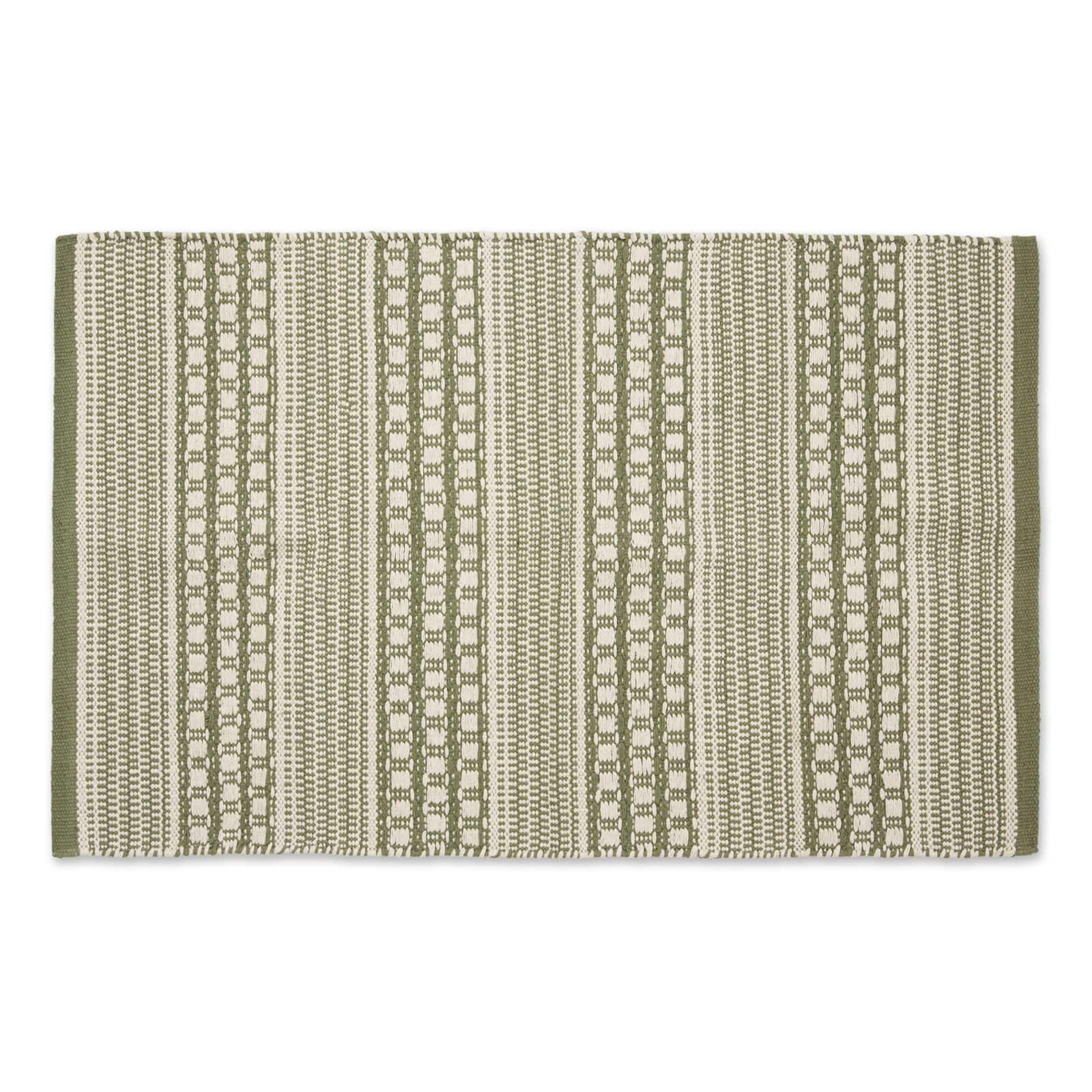 DII® Artichoke Green Dobby Stripe Hand-Loomed Rug, 2ft. x 3ft.