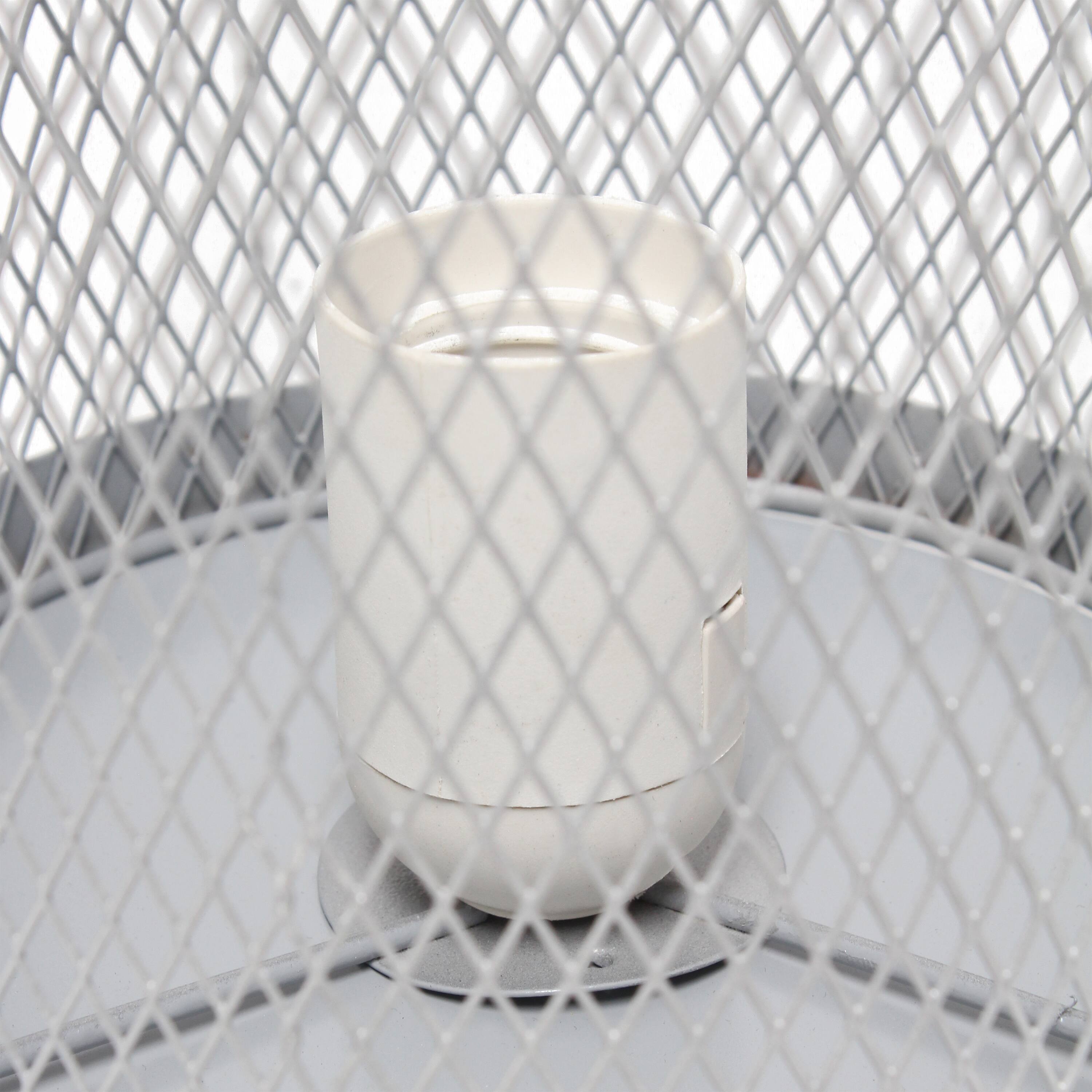 Simple Designs 13&#x22; Mesh Cylindrical Steel Table Lamp