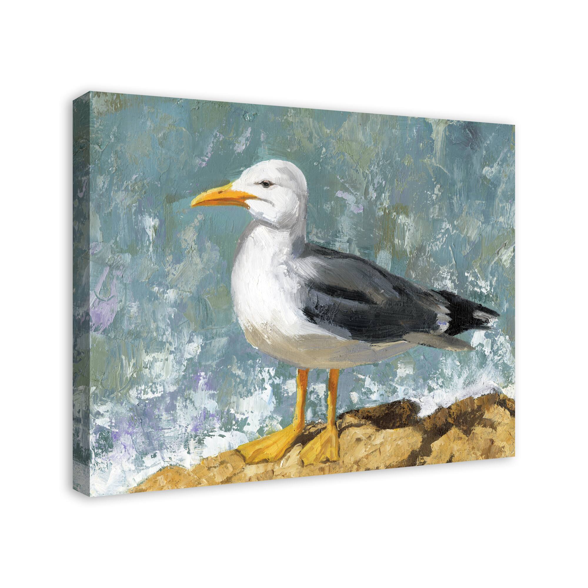 Painted Seagull Canvas Wall Art