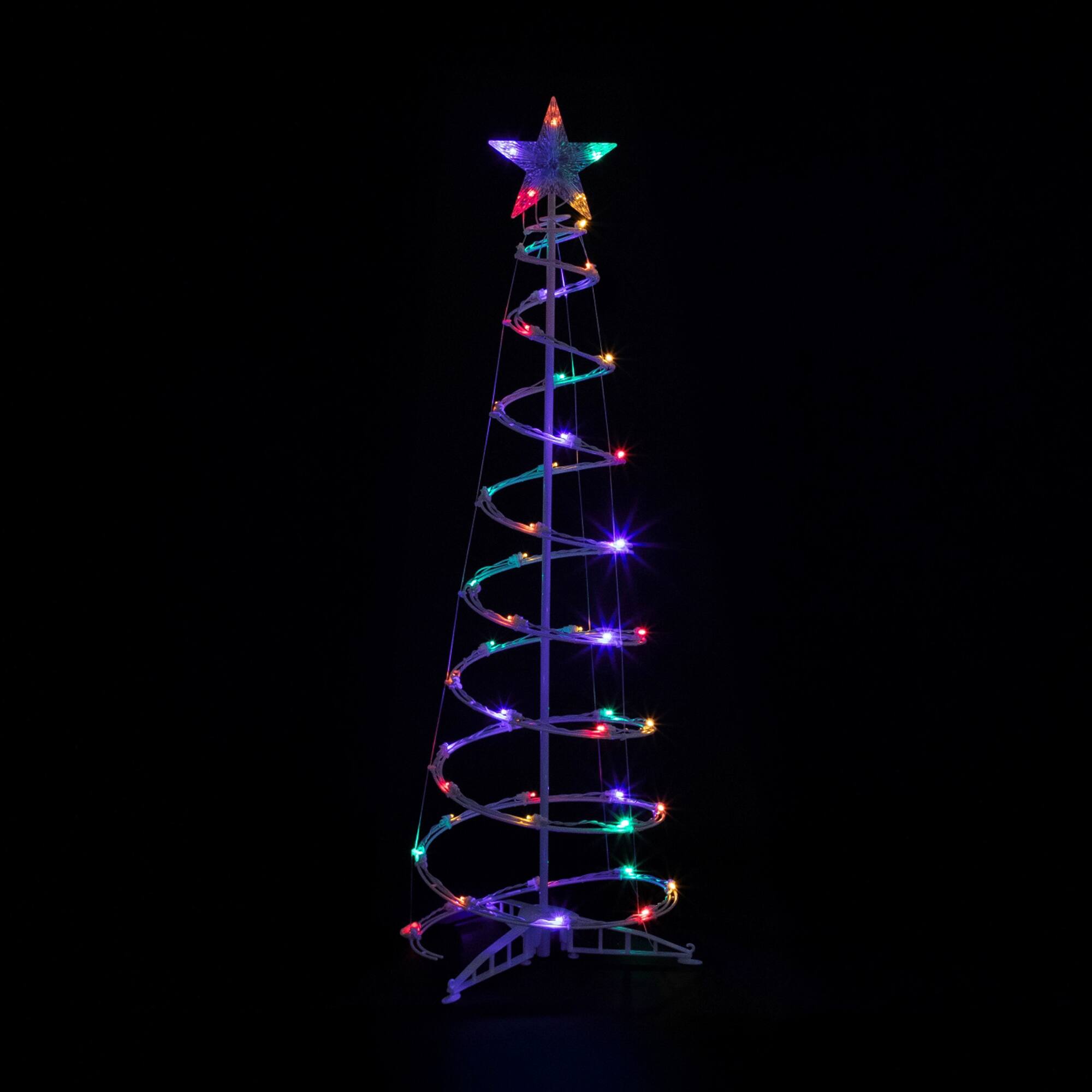 3ft. & 4ft. LED Lighted Spiral Outdoor Christmas Tree Set