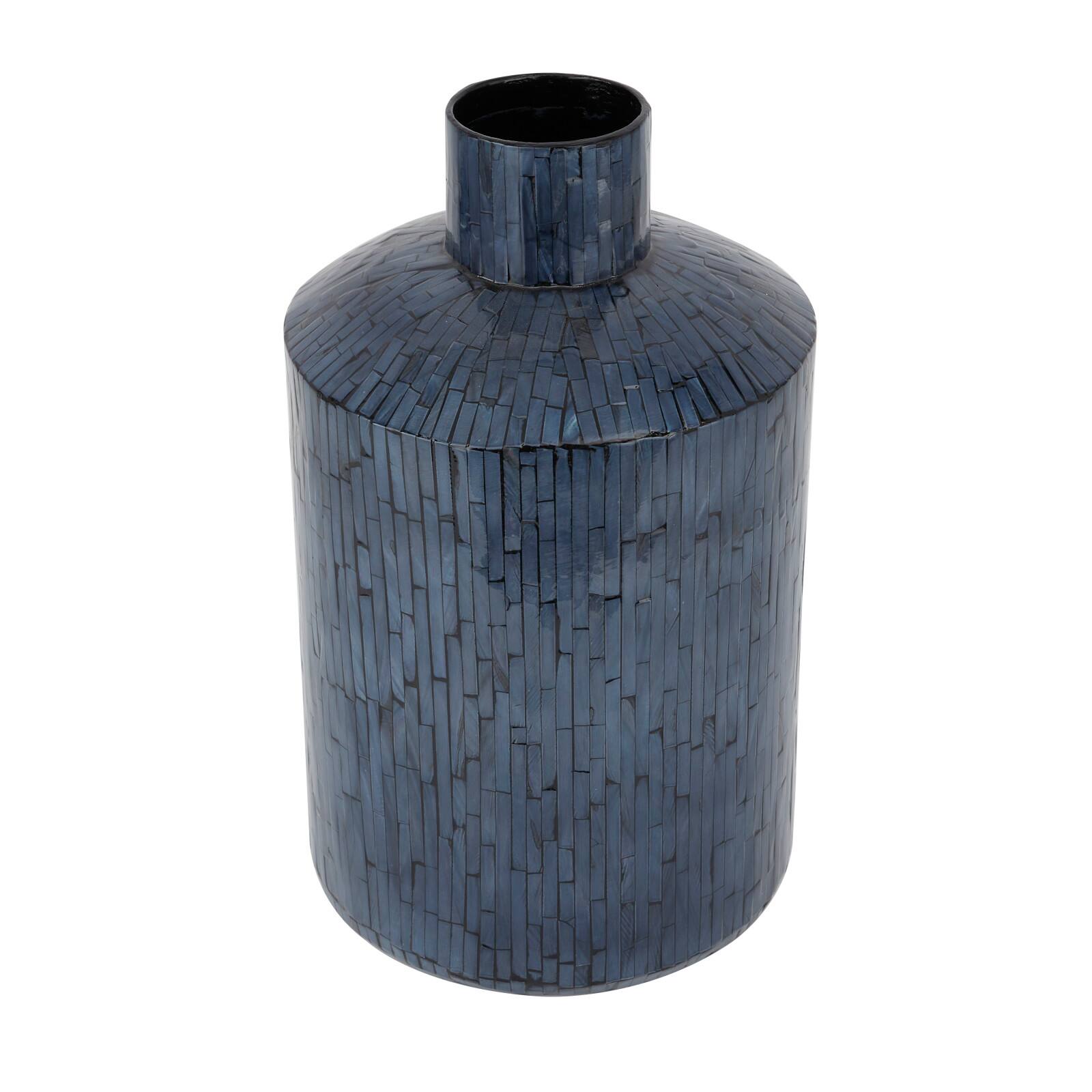 Blue Shell Contemporary Vase, 18" x 10" x 10"