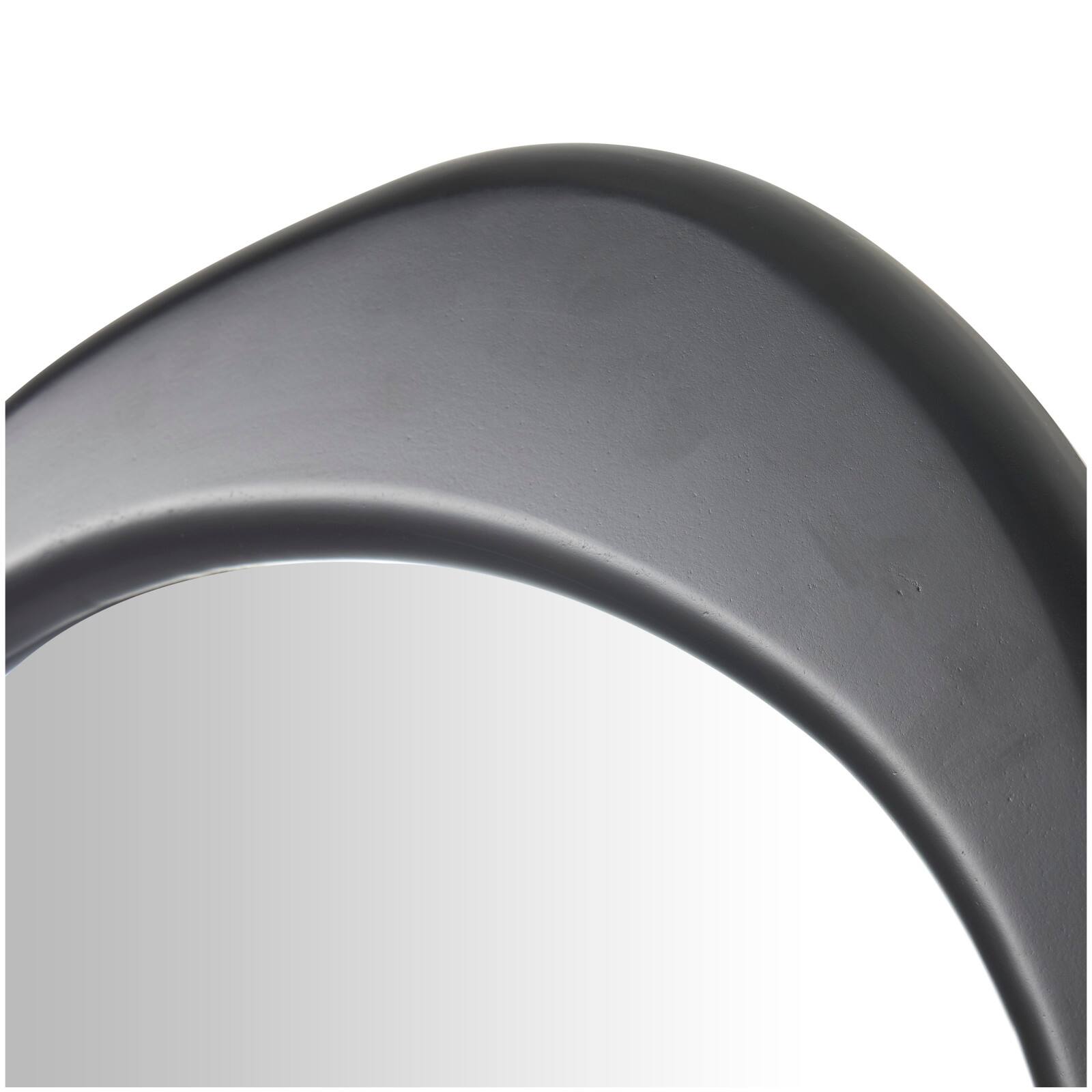 51" Black Wooden Abstract Oval Framed Wall Mirror