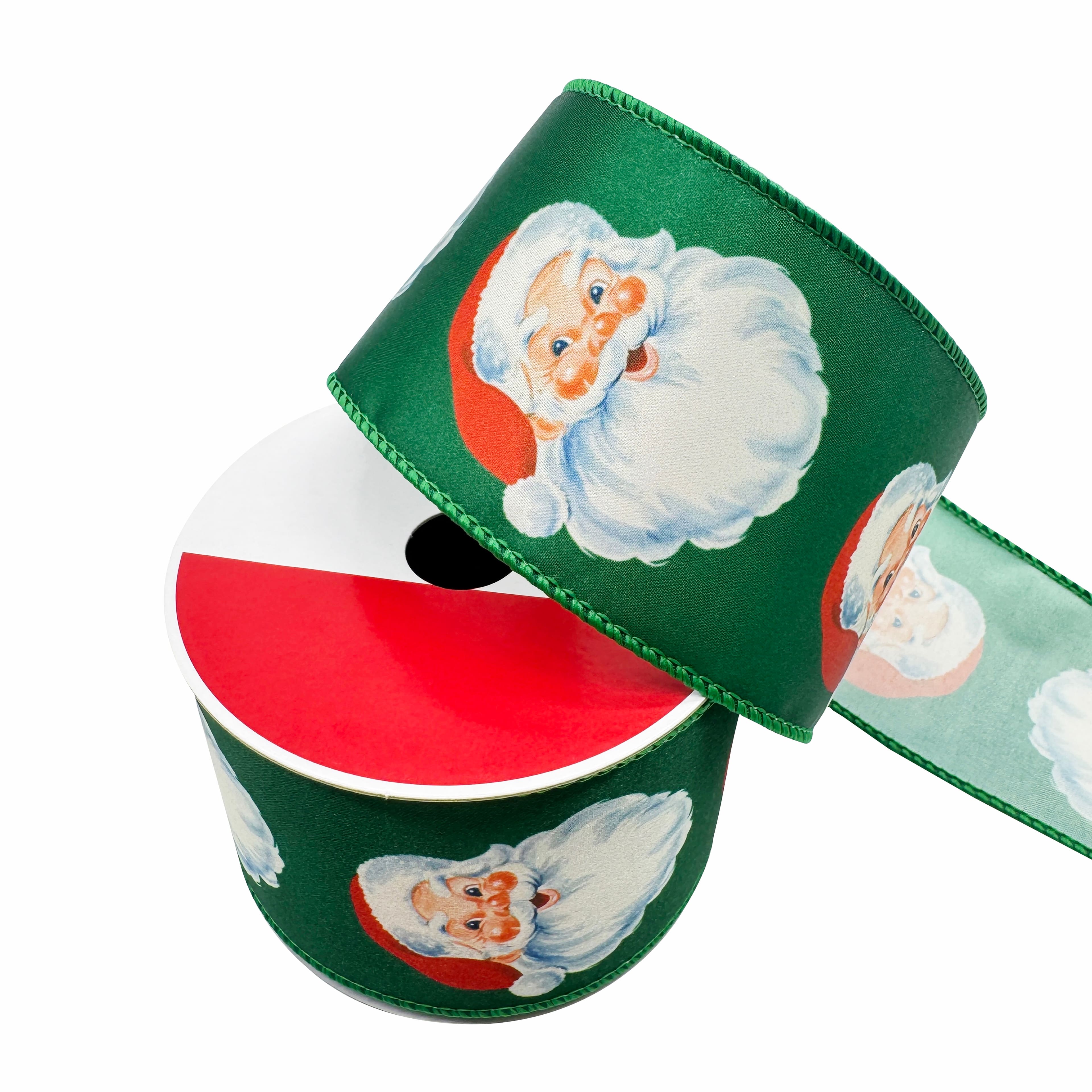 2.5" x 20ft. Green Santa Wired Ribbon by Celebrate It®