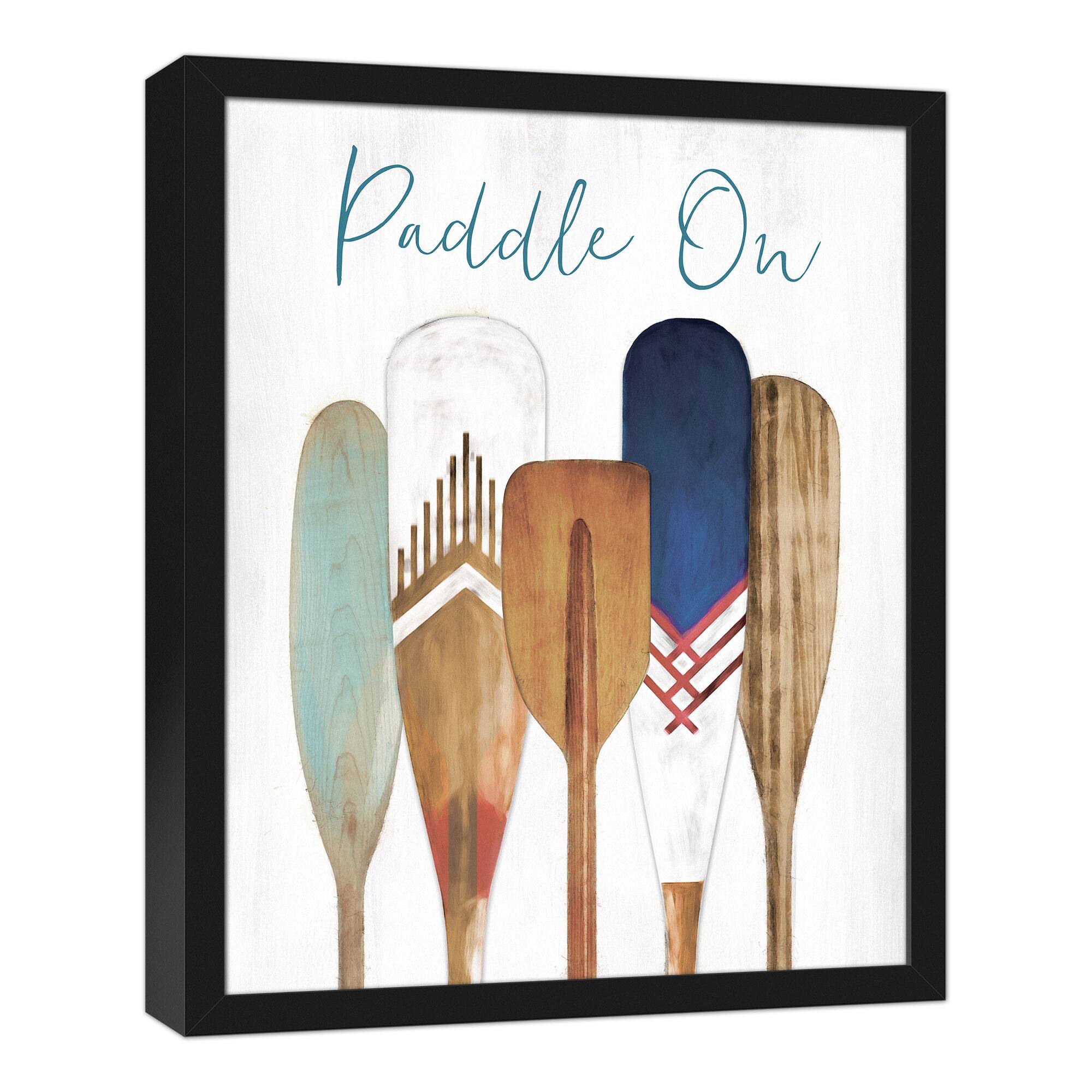 Paddle On Black Framed Canvas