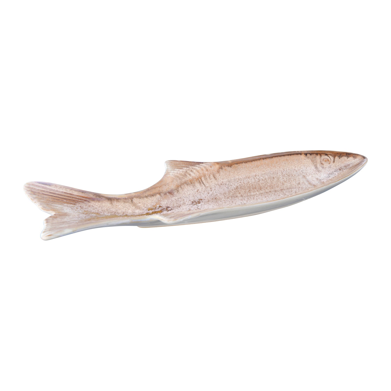 Hello Honey&#xAE; 16.5&#x22; Fish-Shaped Stoneware Dish with Reactive Glaze Finish