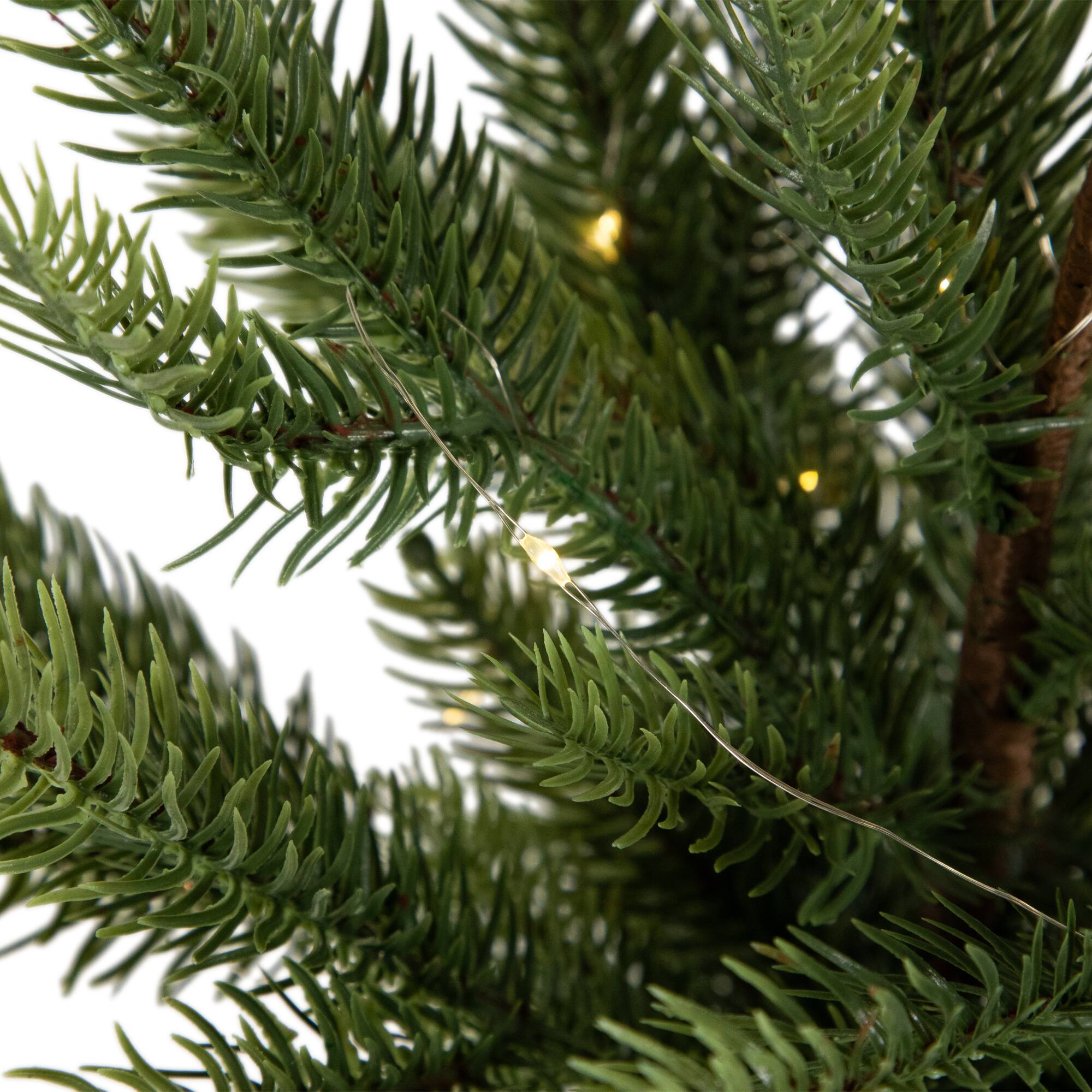 20&#x22; Pre-Lit Artificial Pine Christmas Tree with Basket, Warm White LED Lights