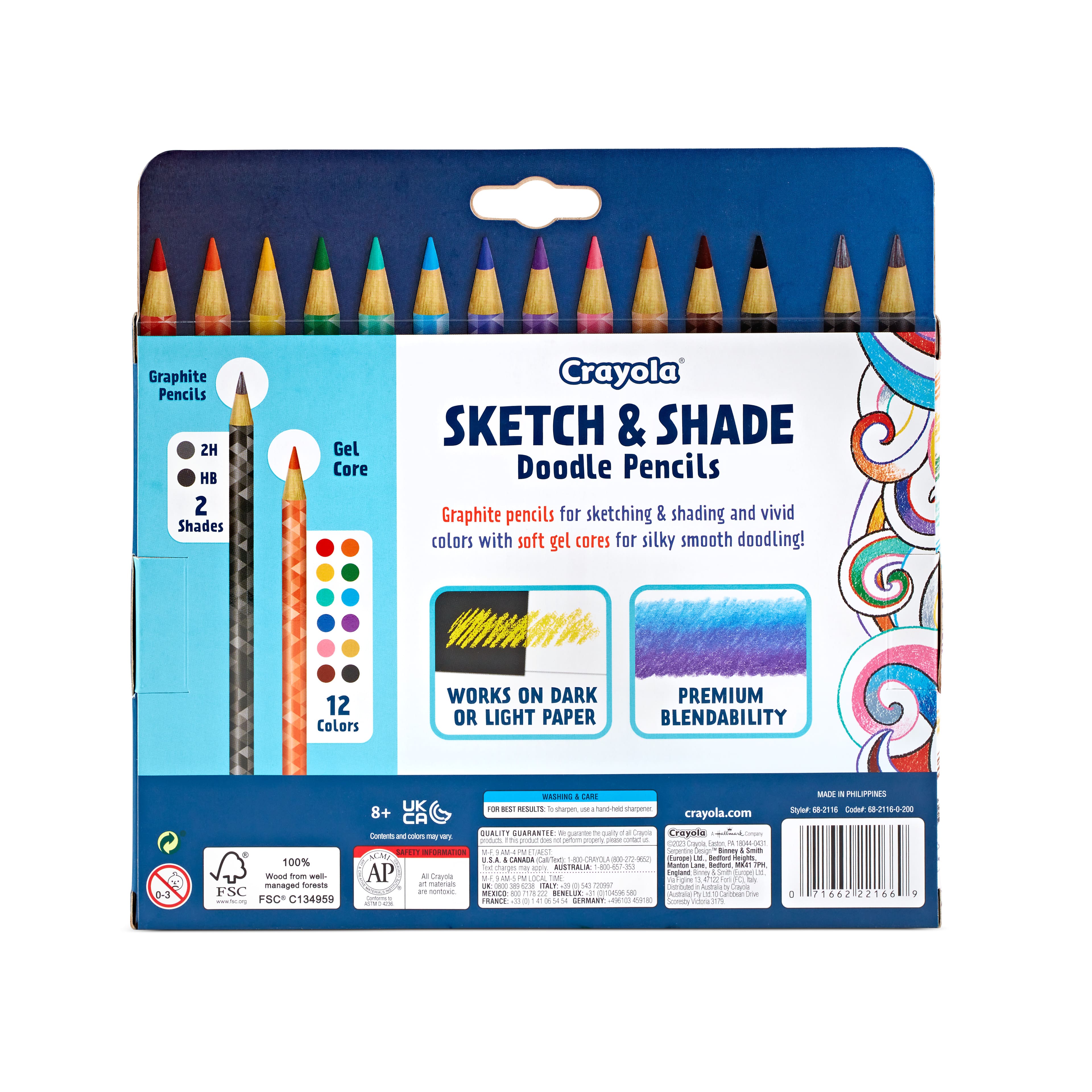 Crayola&#xAE; Sketch &#x26; Shade Doodle Pencils, 14ct.