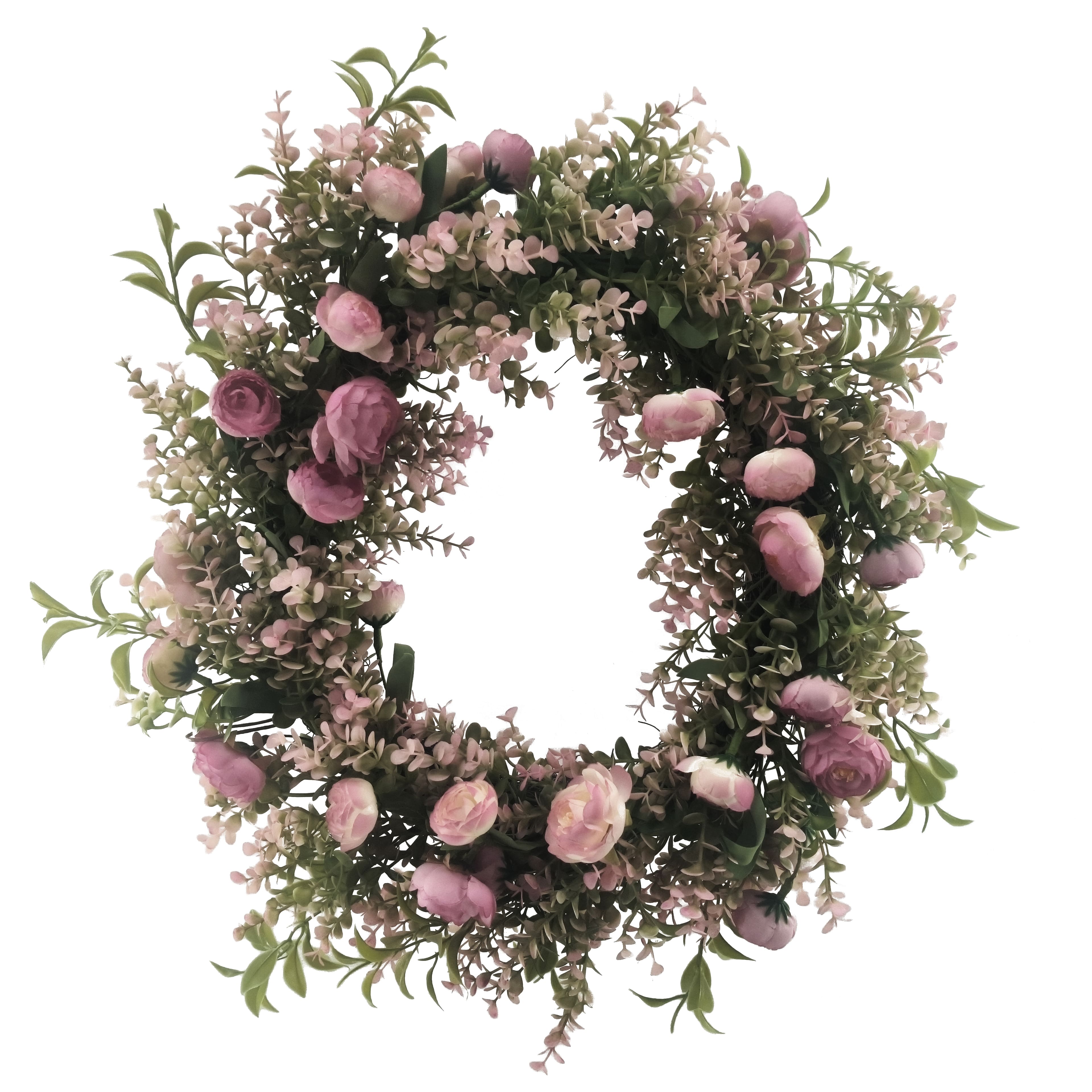 20" Mauve & Dusty Pink Ranunculus & Eucalyptus Wreath by Ashland®