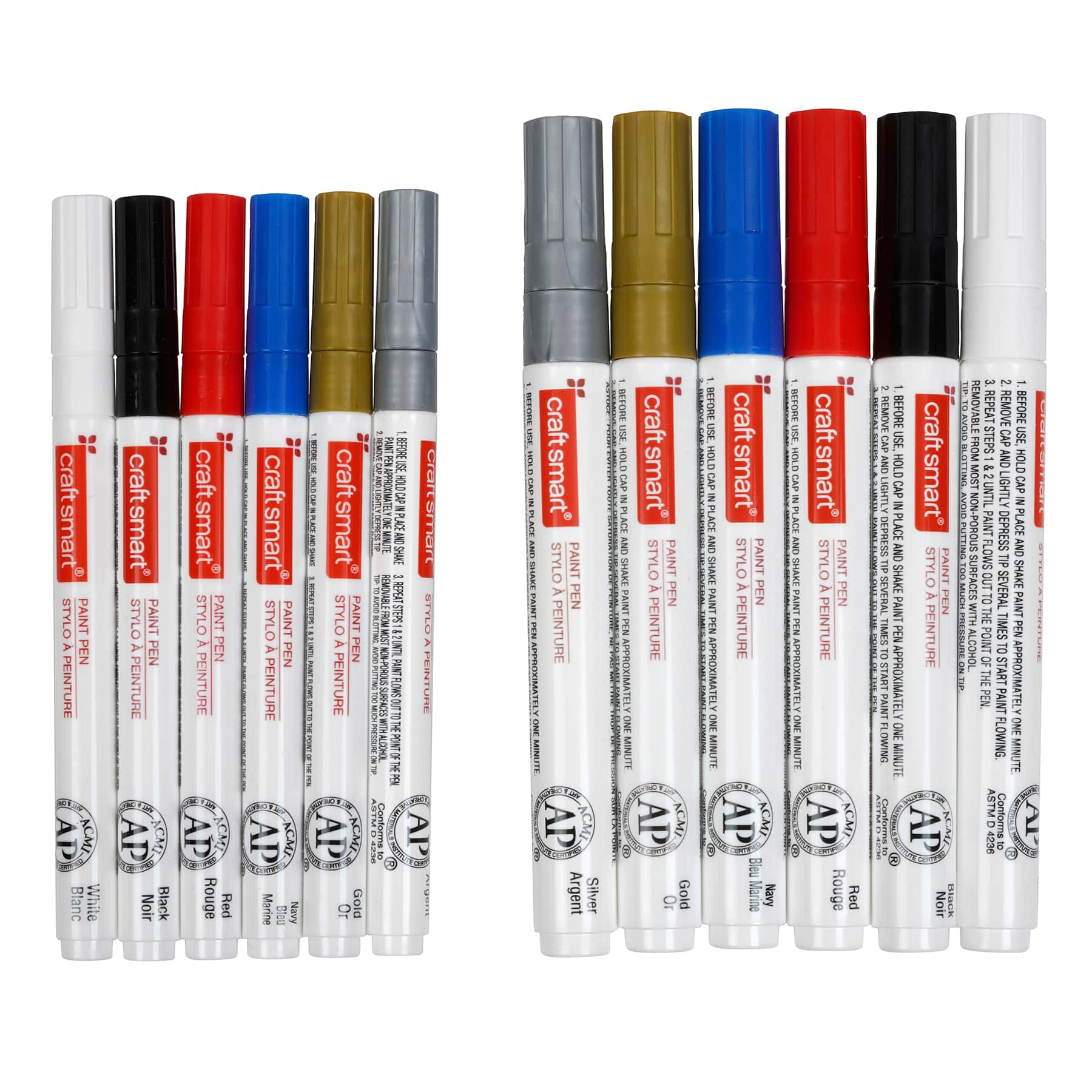 12 Packs: 12 ct. (144 total) Basic &#x26; Metallic Paint Pen Set by Craft Smart&#xAE;