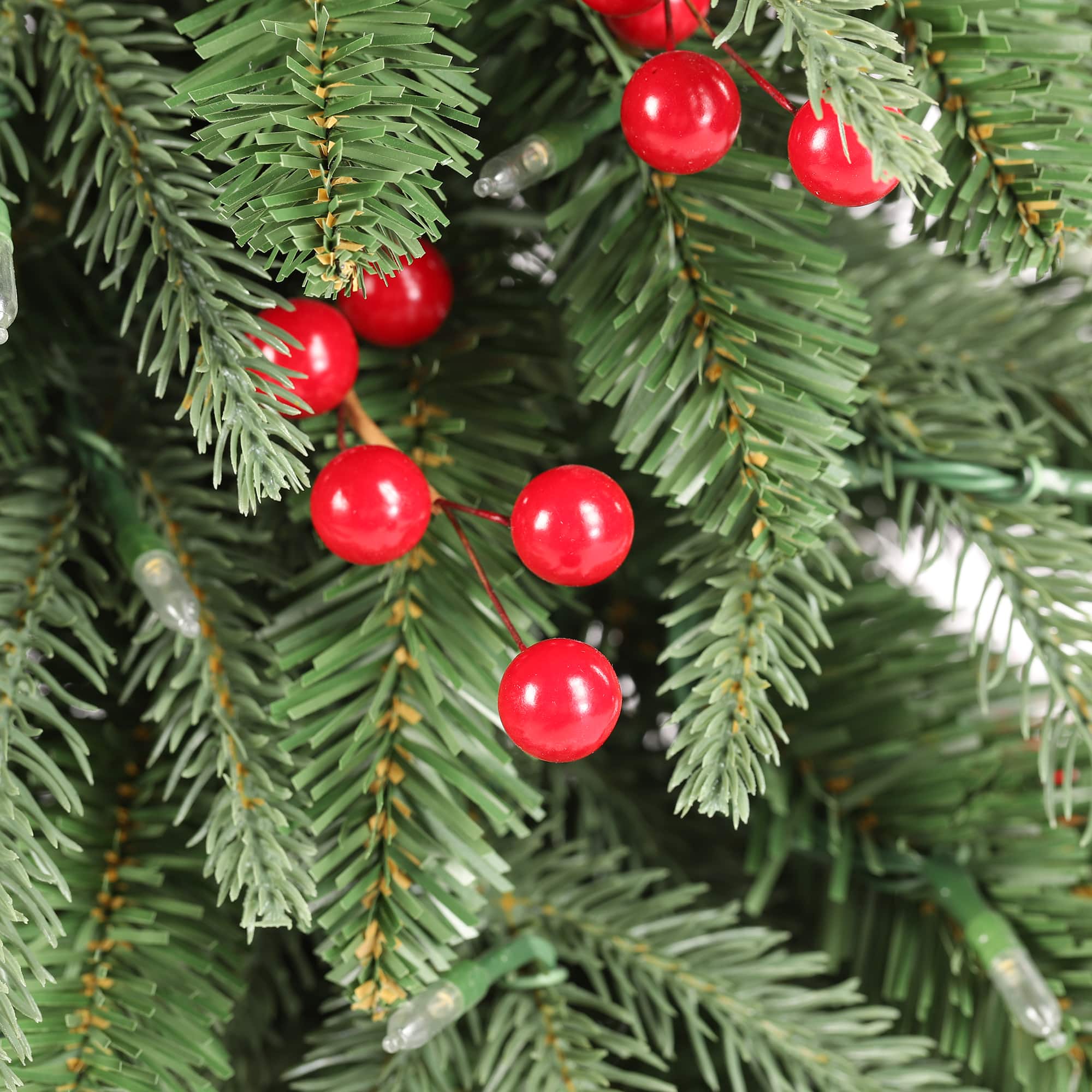 Glitzhome® 4ft Pre-lit Green Artificial Christmas Porch Tree, Warm White Lights