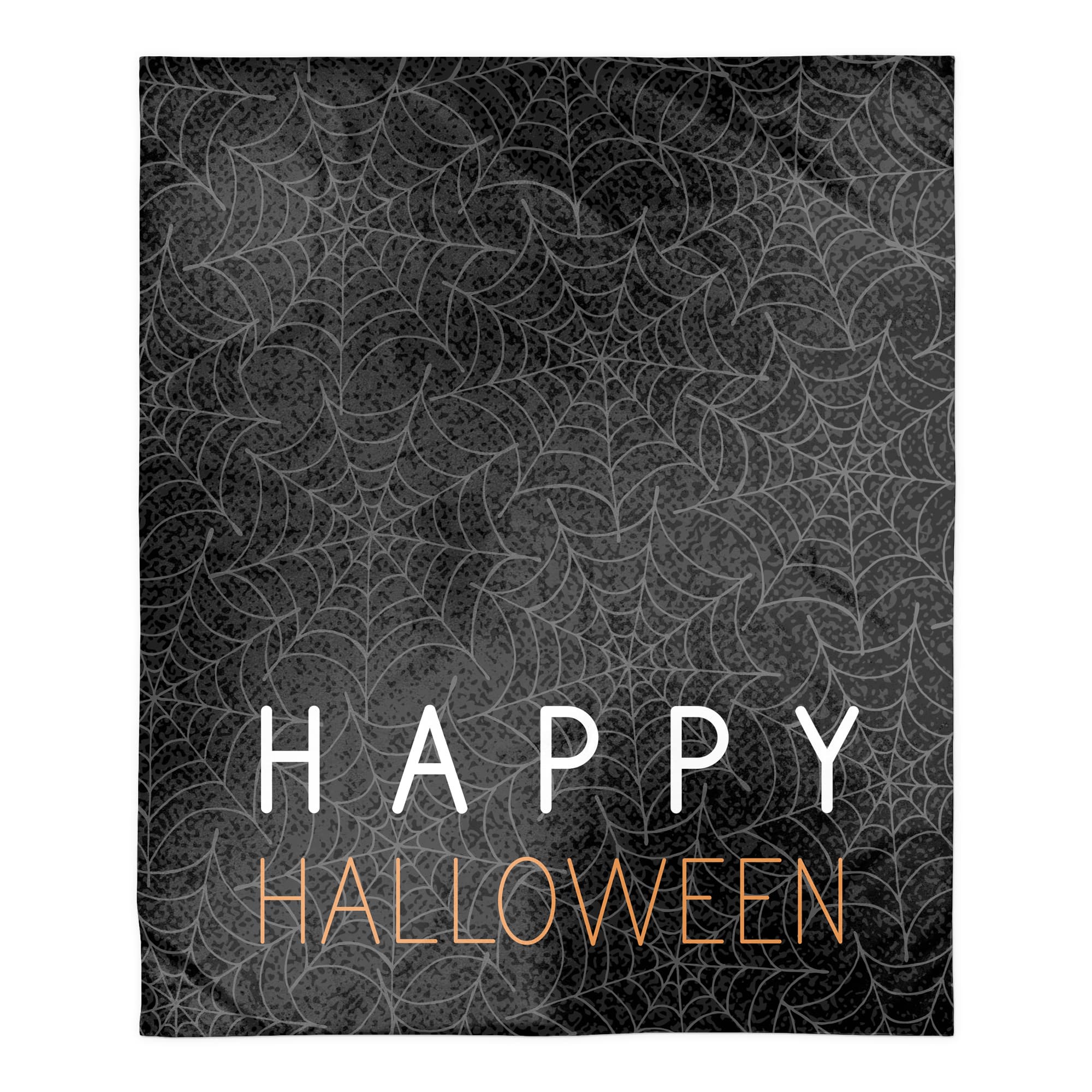 Happy Halloween Spider Webs 50&#x22; x 60&#x22; Sherpa Fleece Blanket