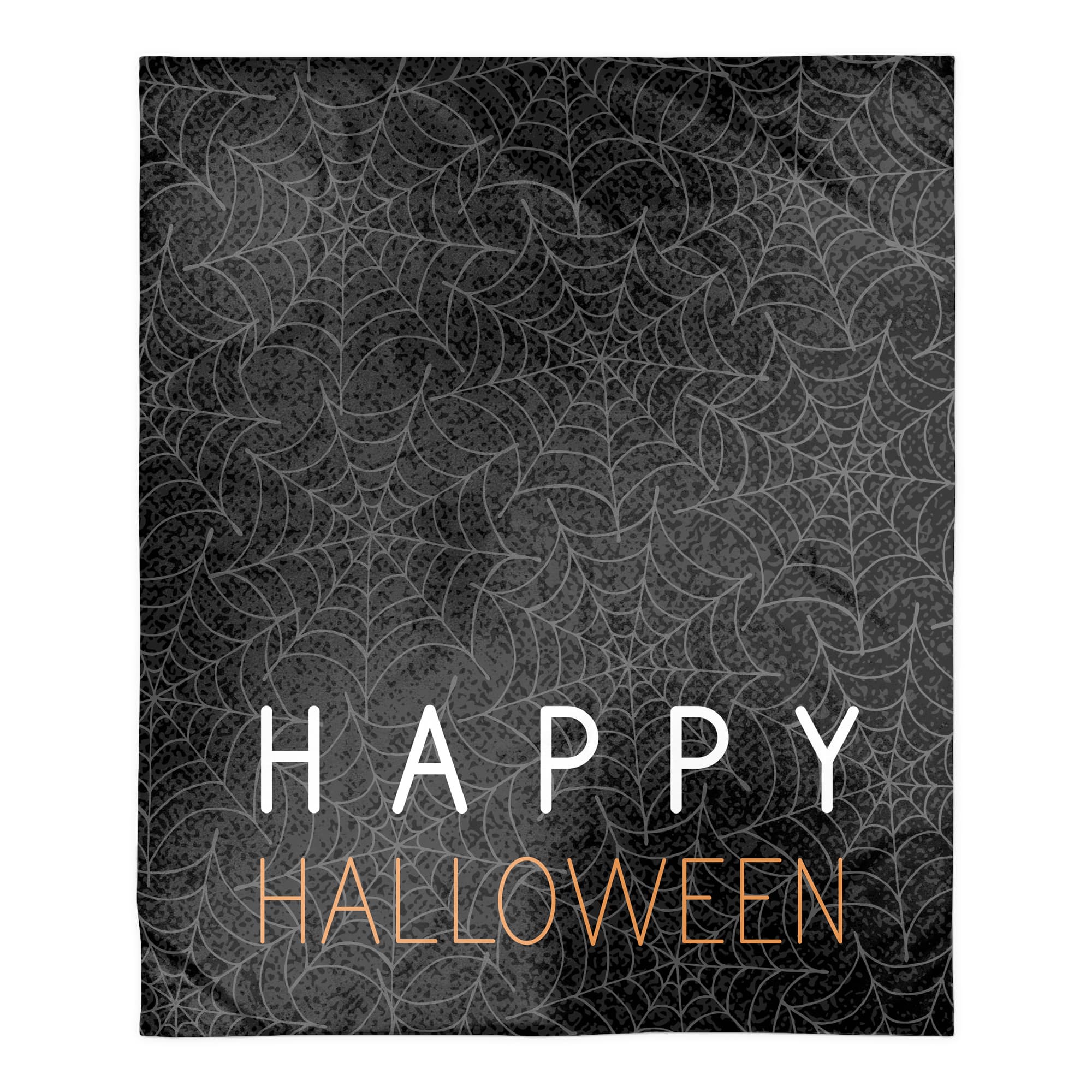 Happy Halloween Spider Webs 50" x 60" Sherpa Fleece Blanket
