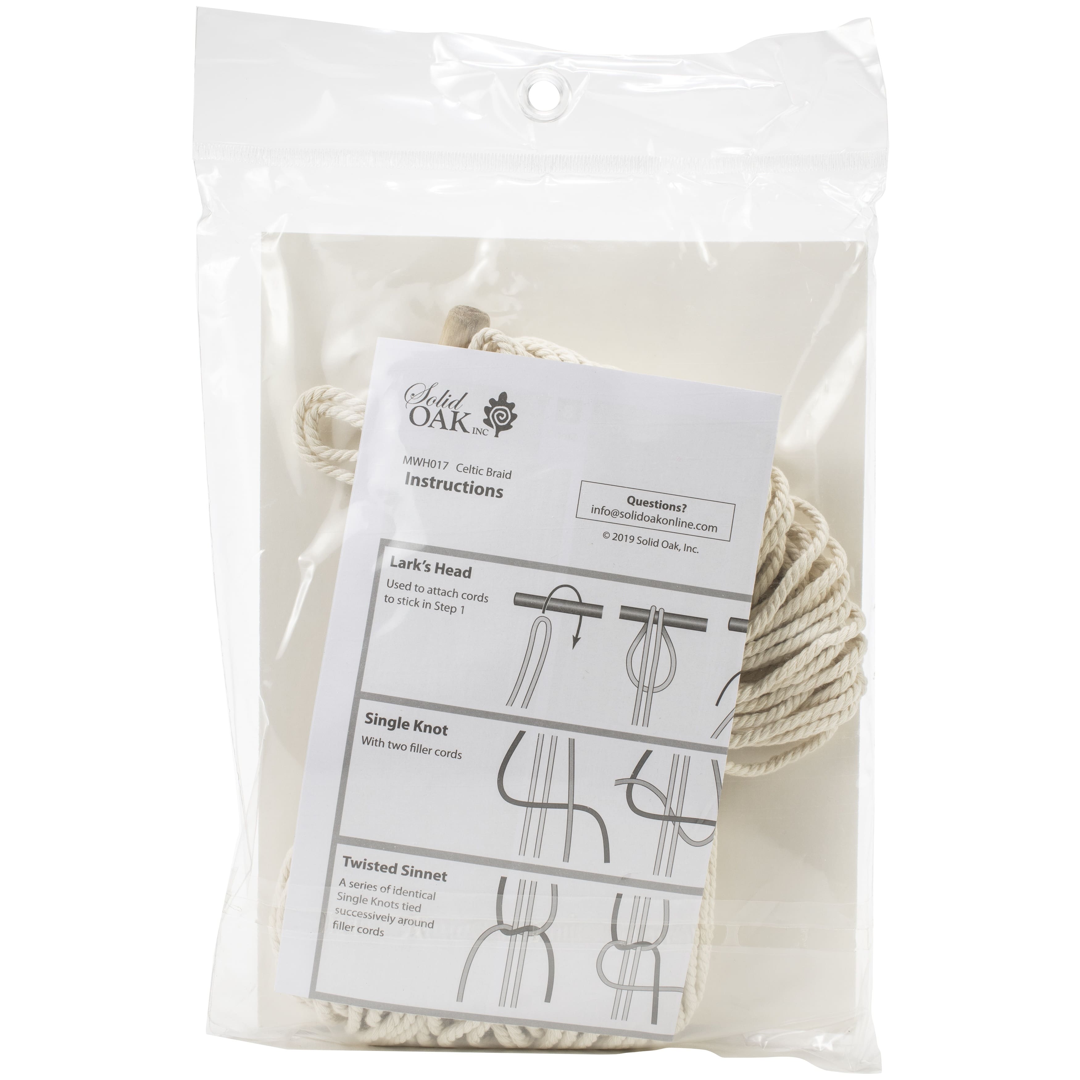 Solid Oak Make-ramé™ Celtic Braids Mini Macramé Wall Hanging Kit