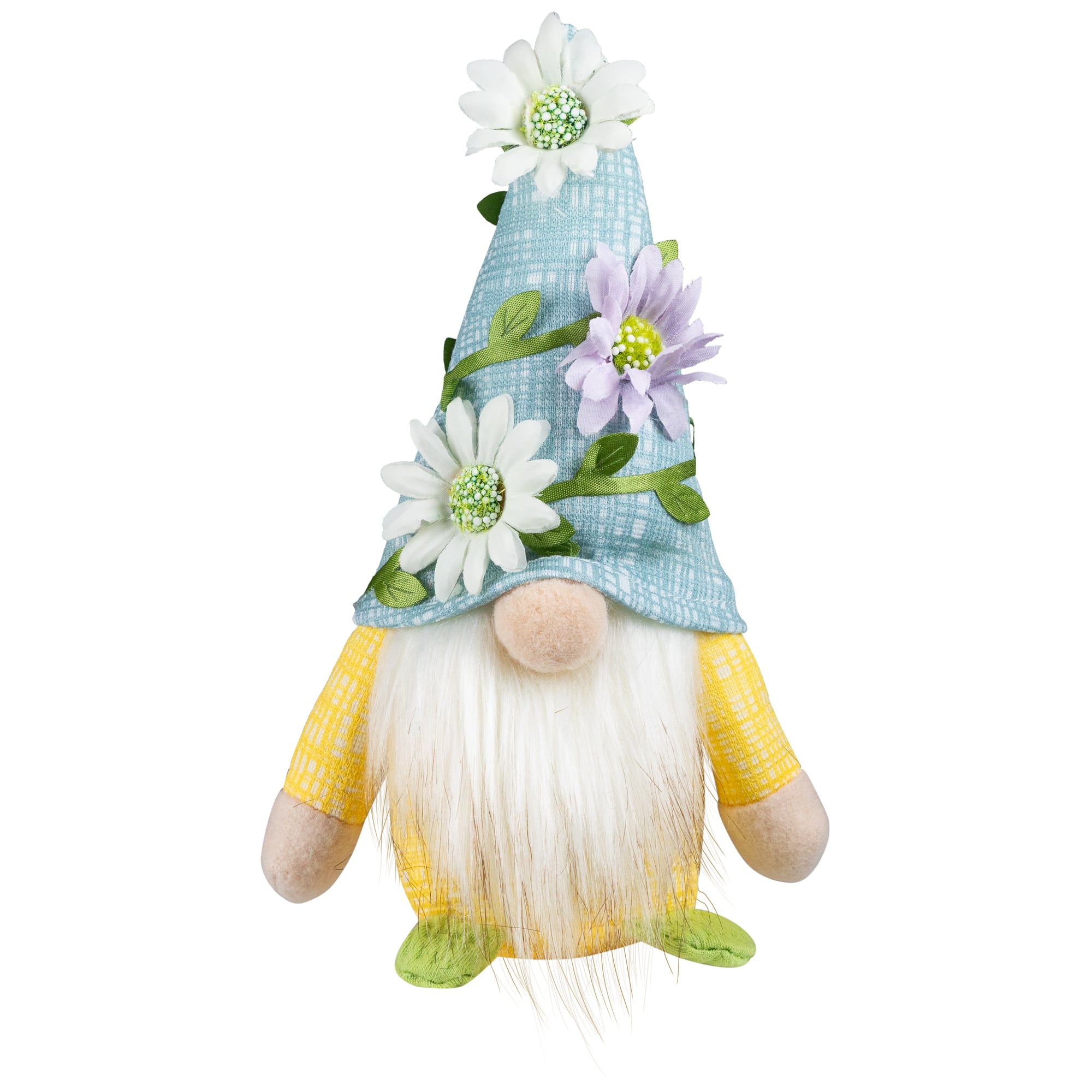 7" Mini Plush Spring Gnomes with Floral Hats Decoration Set