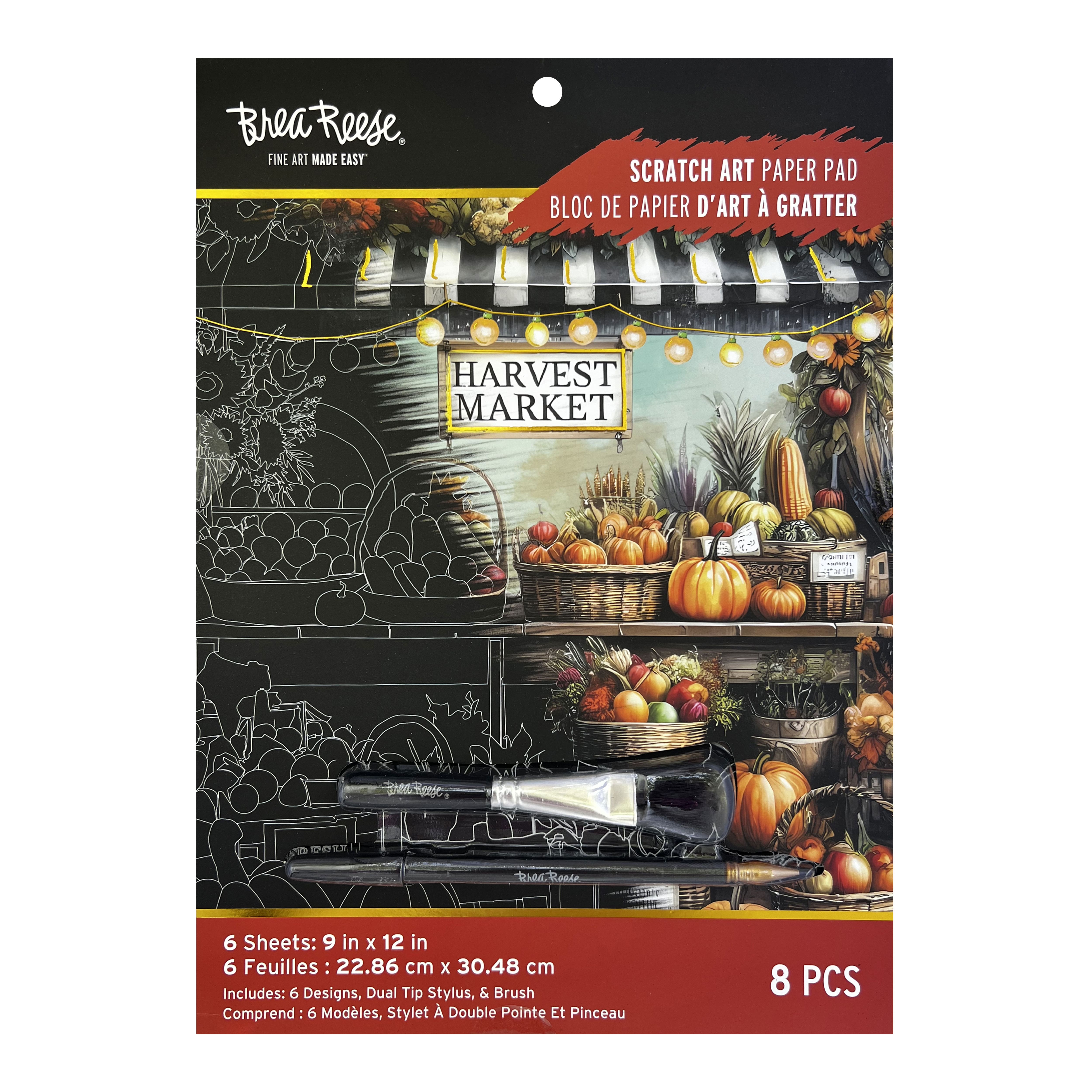 Brea Reese&#x2122; 9&#x22; x 12&#x22; Harvest Season Scratch Art Paper Pad