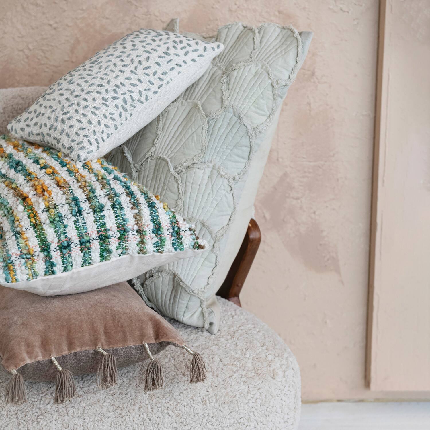 Hello Honey® 20" x 12" Brown Tasseled Cotton Velvet Lumbar Pillow