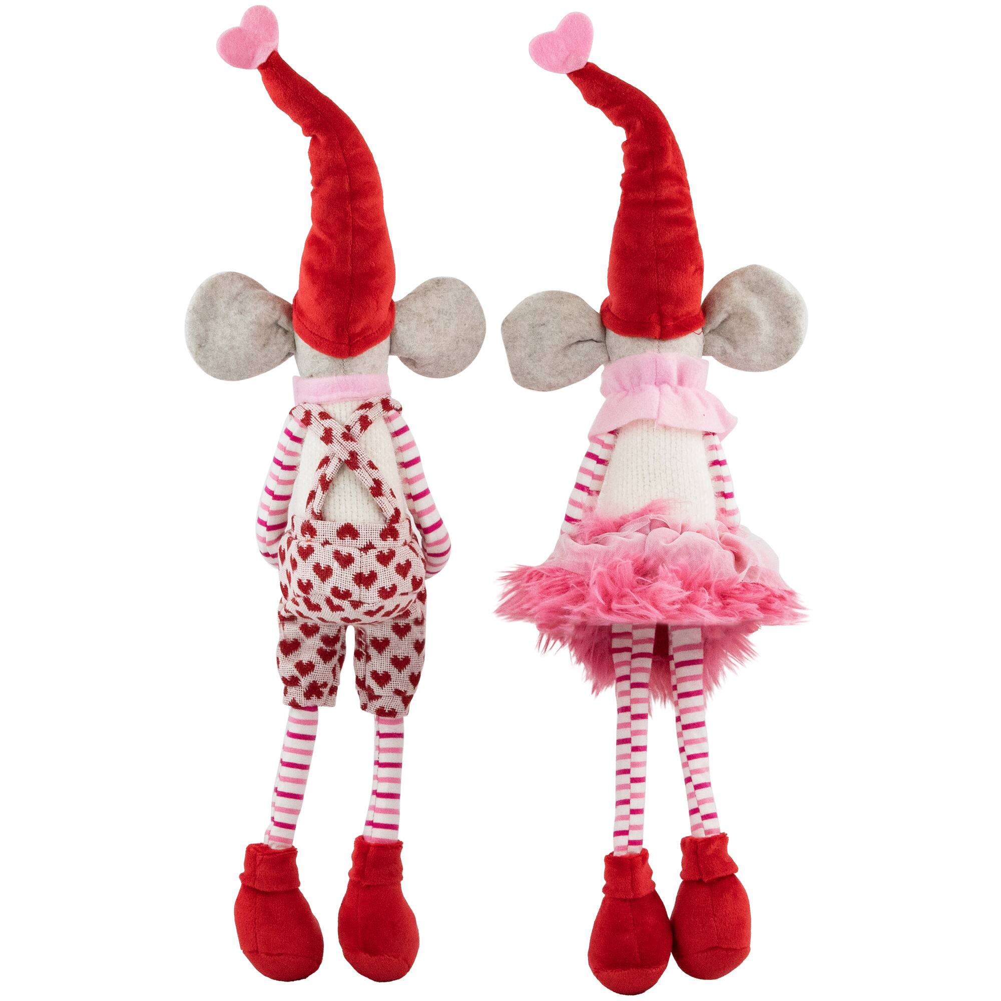 20&#x22; Mice with Heart Pillows Valentine&#x27;s Day Figures Set