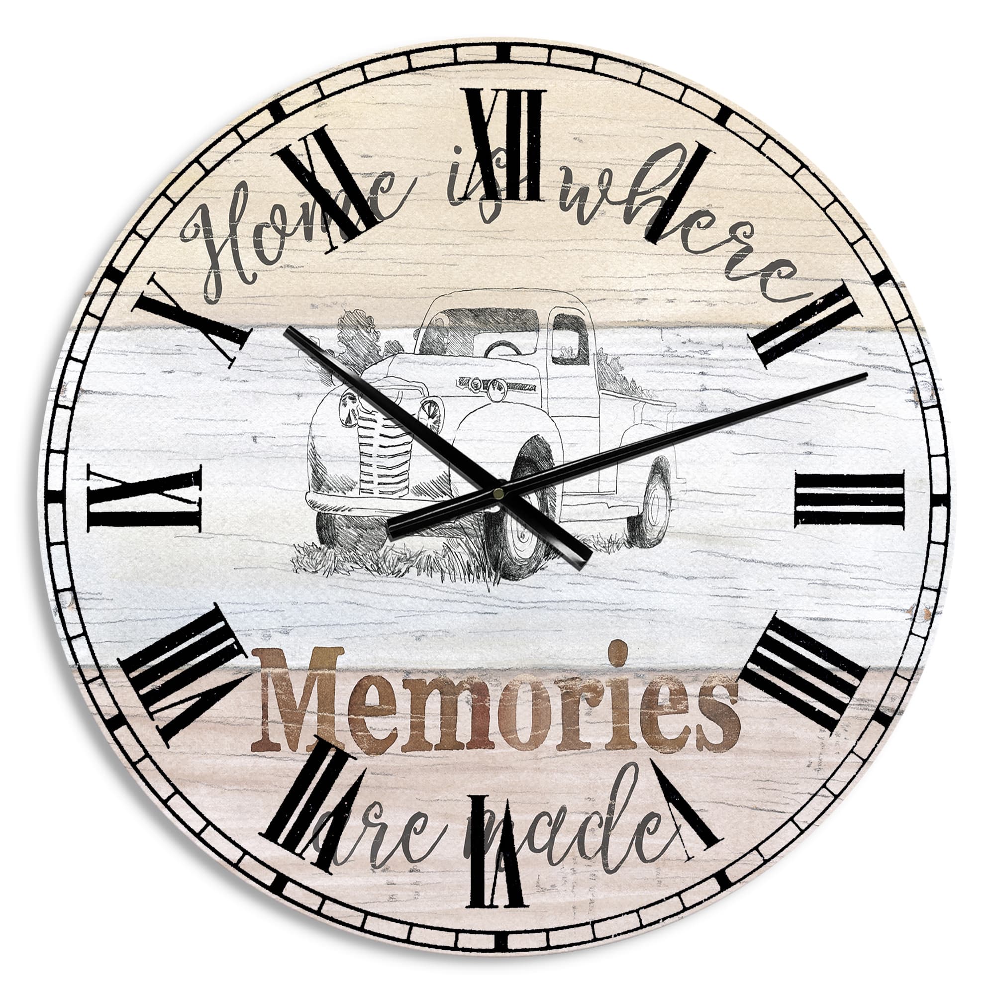Designart 'Farmhouse Moment Truck Farmhouse Wall Clock