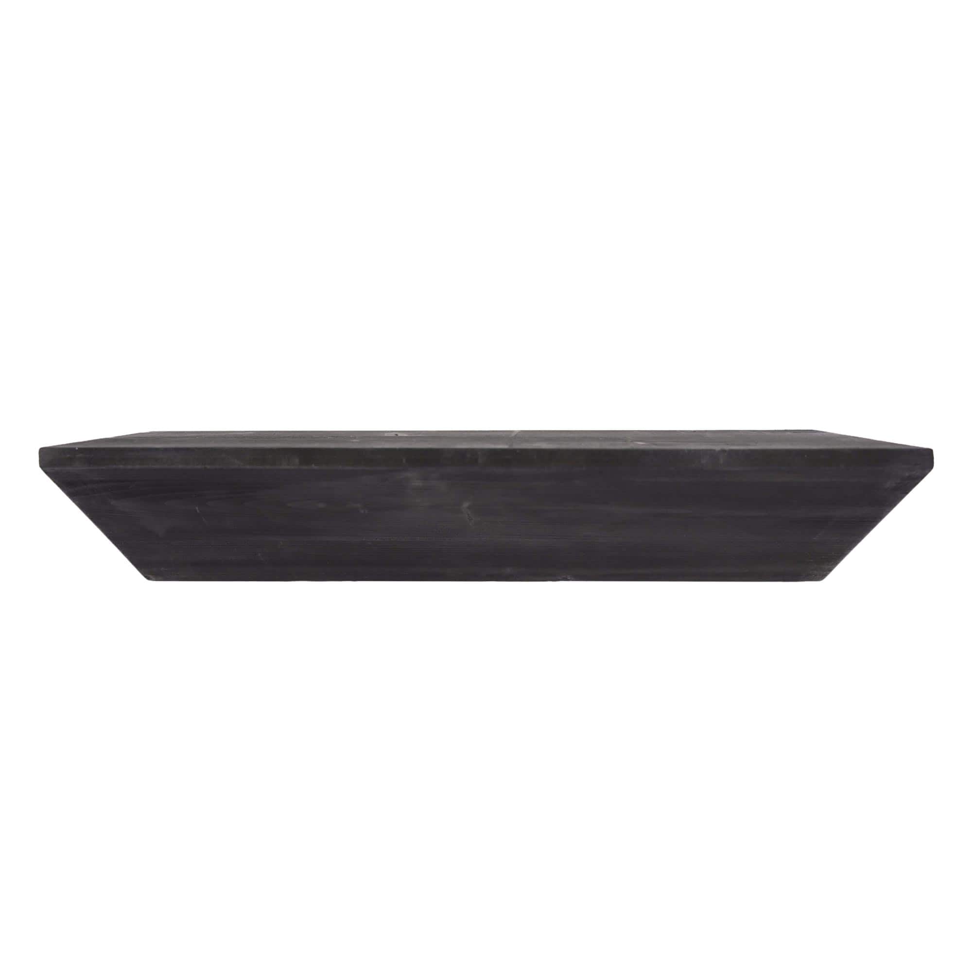 Small Black Wedge Wood Floating Wall Shelf