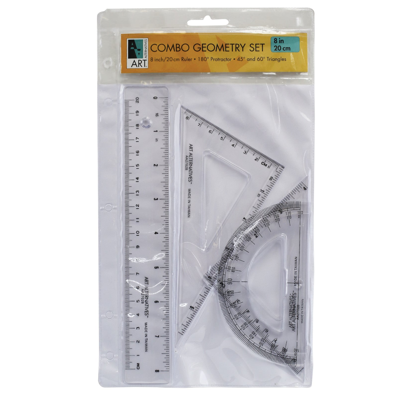 12 Pack: Art Alternatives Combo Geometry Set with 8&#x22; Ruler