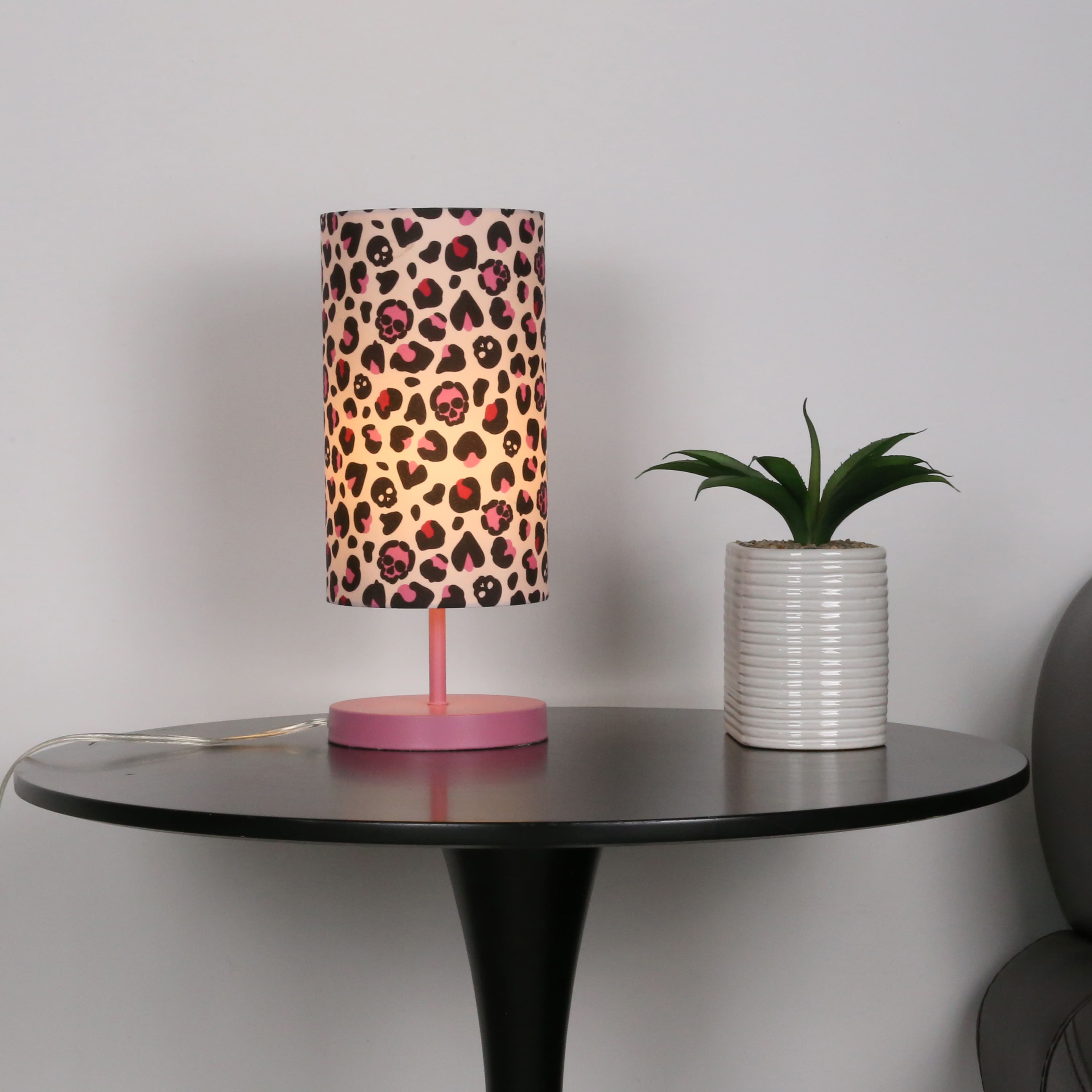 15&#x22; Pink Skull Leopard Print Table Lamp by Ashland&#xAE;