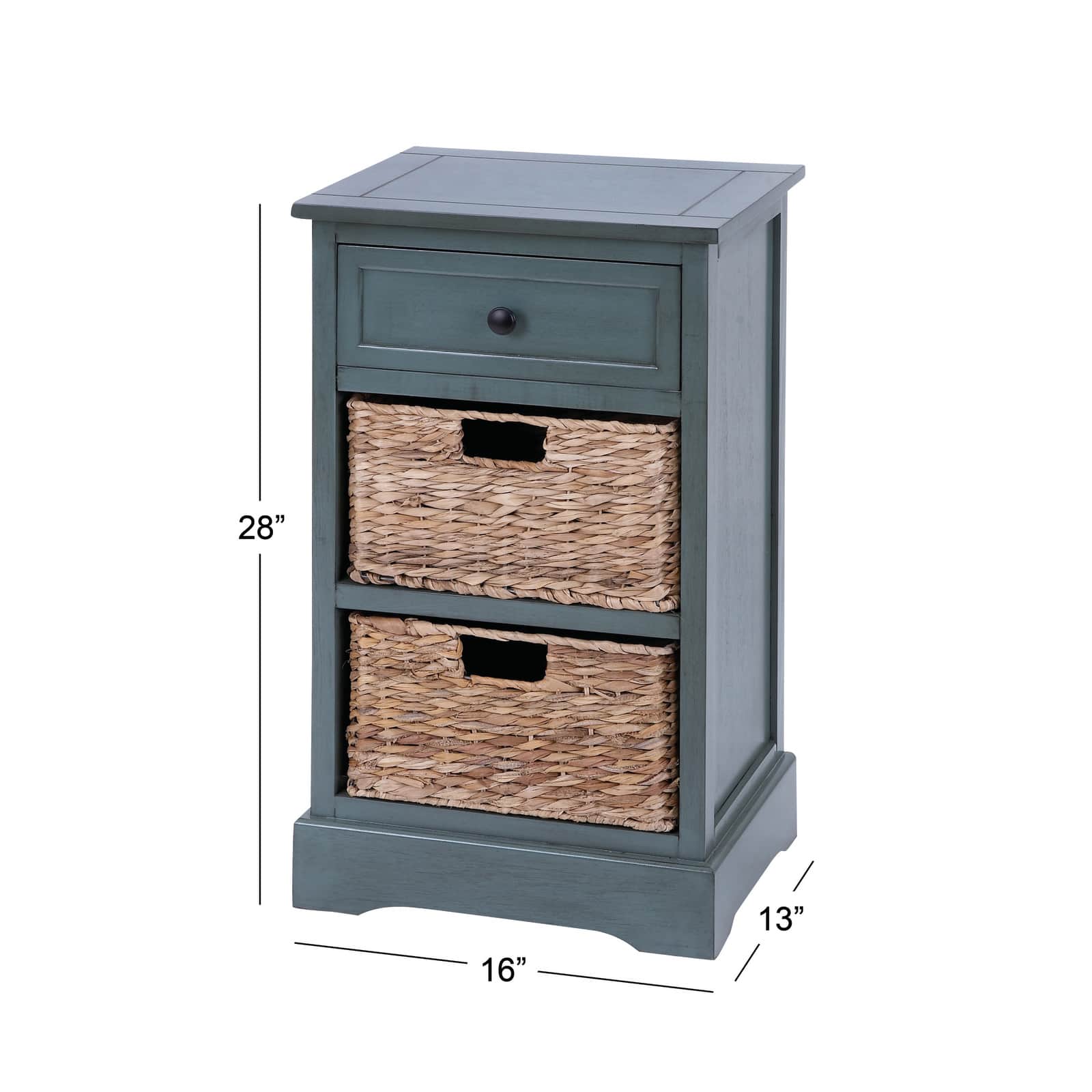 28" Blue Traditional Wooden Storage Unit