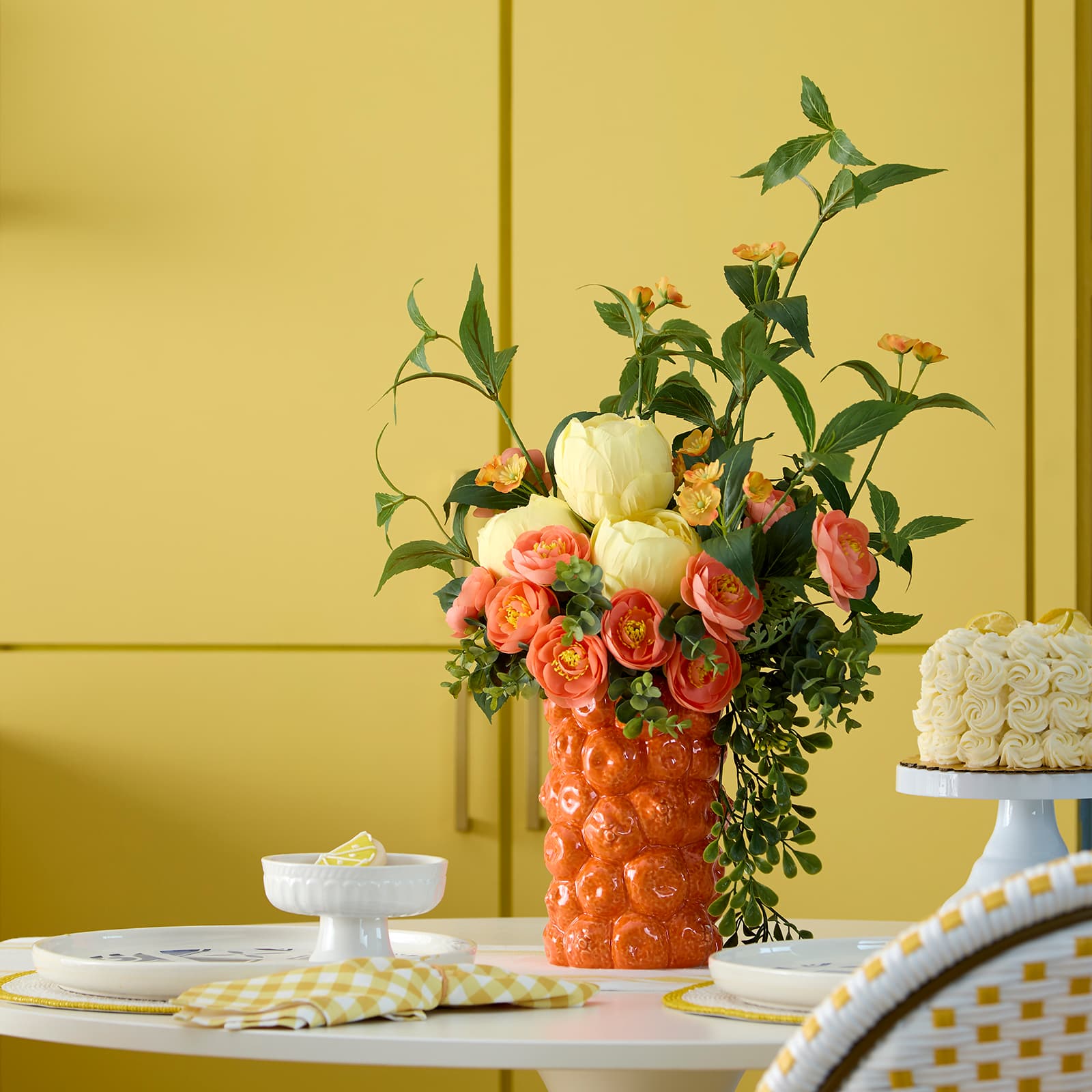 Vase en céramique orange de 21 cm d'Ashland