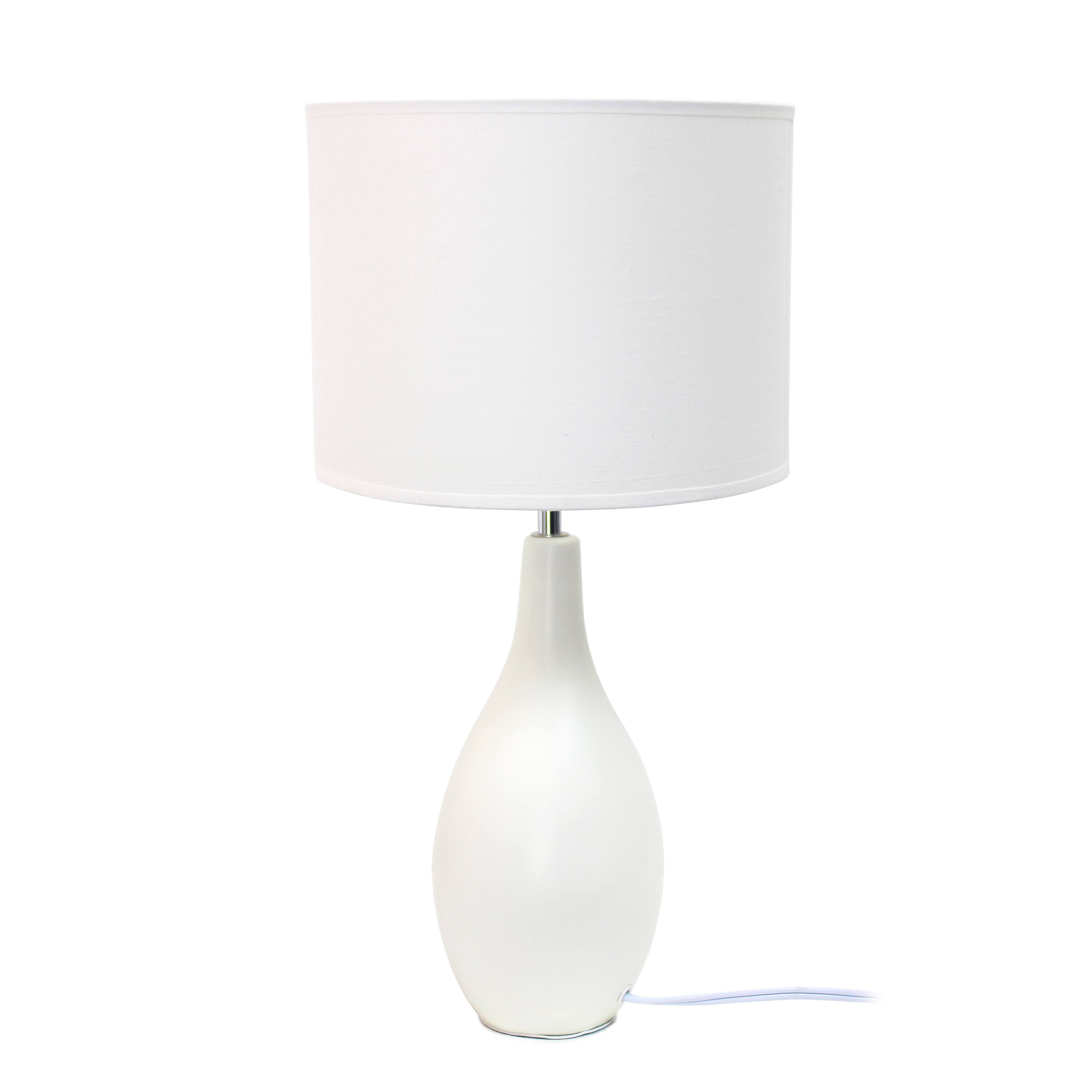 Simple Designs Oval Bowling Pin Base Ceramic Table Lamp
