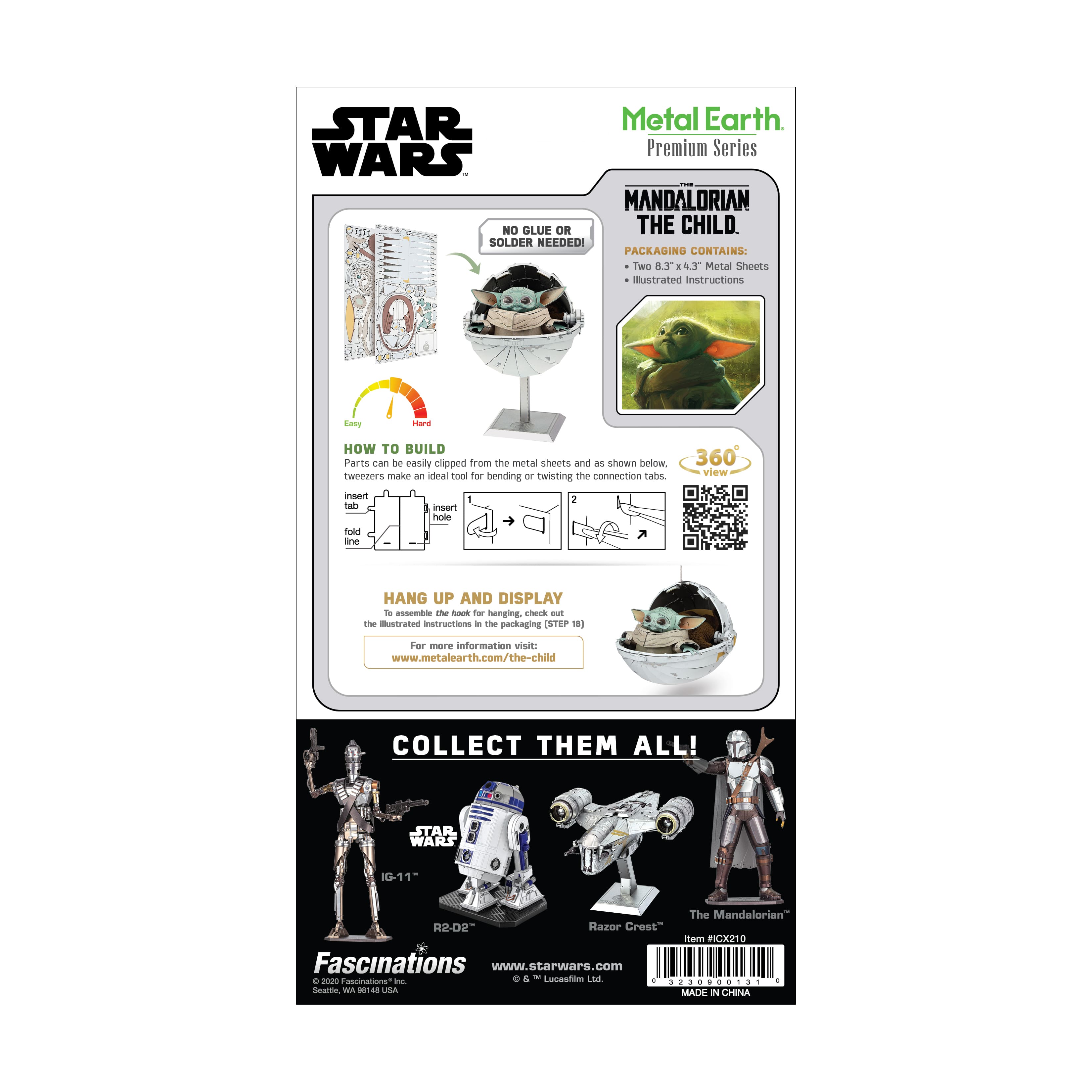 Metal Earth Premium Series ICONX 3D Metal Model Kit - Star Wars The Mandalorian - The Child