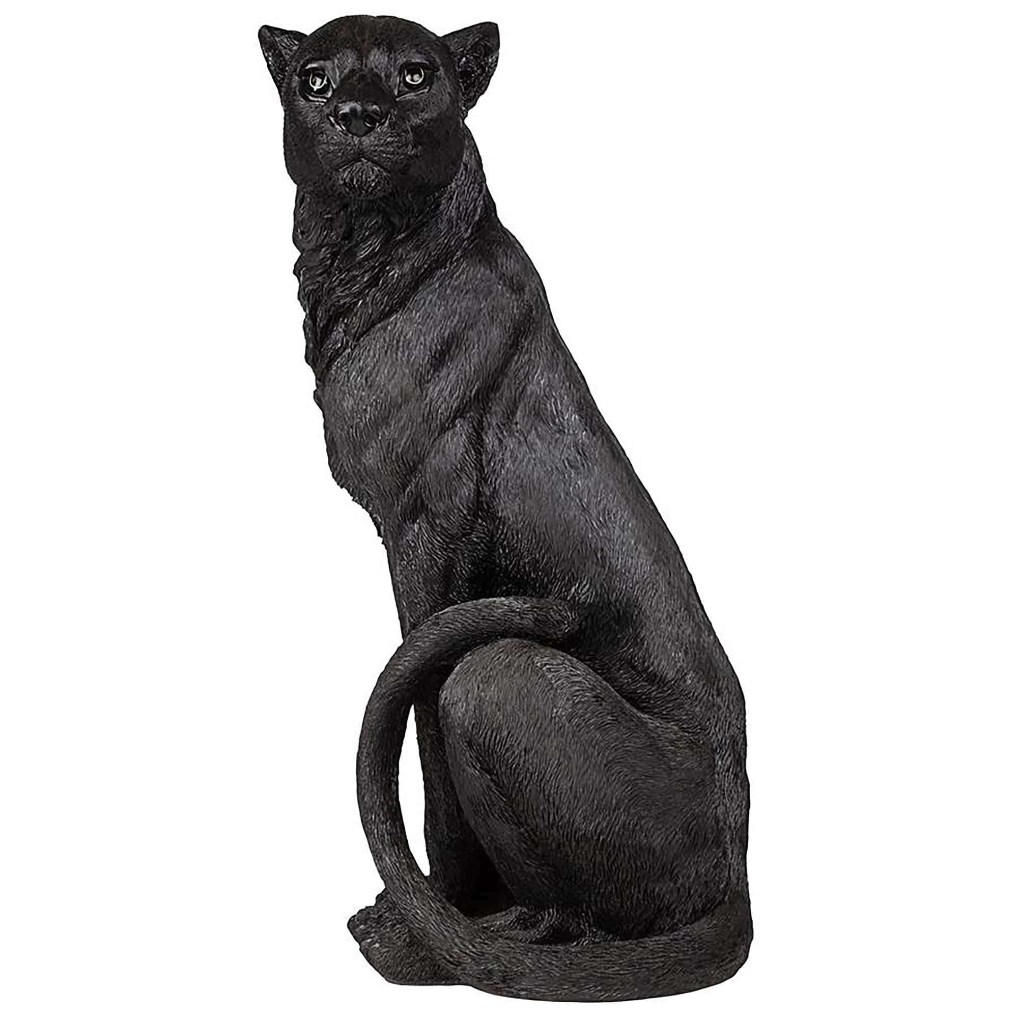 Design Toscano 22.5&#x22; Pensive Panther Black Jaguar Statue