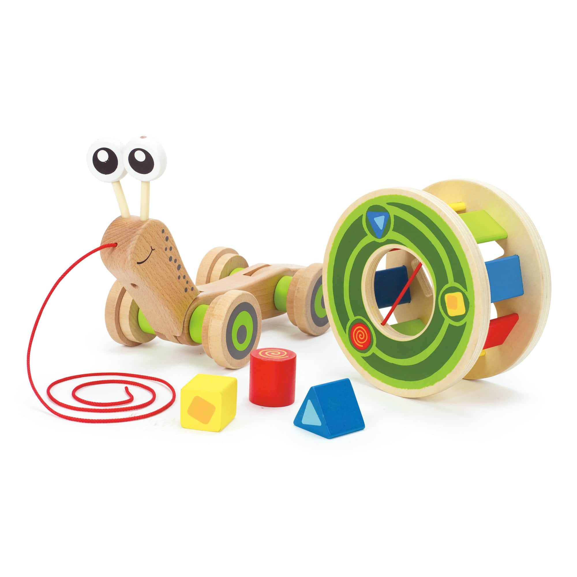 Hape Walk-A-Long Snail Wooden Toddler Pull Toy