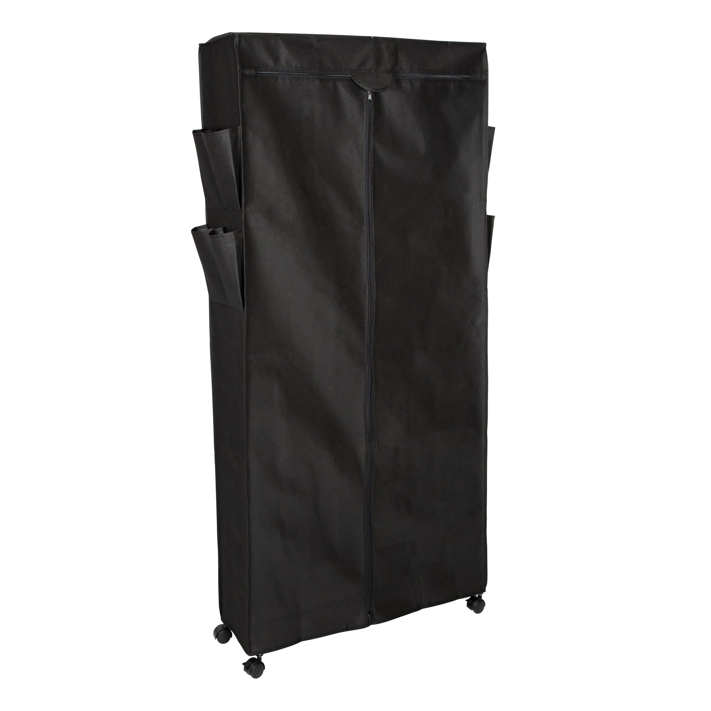 Honey Can Do Black 30 Pair Rolling Shoe Rack & Shoe Rack Cover