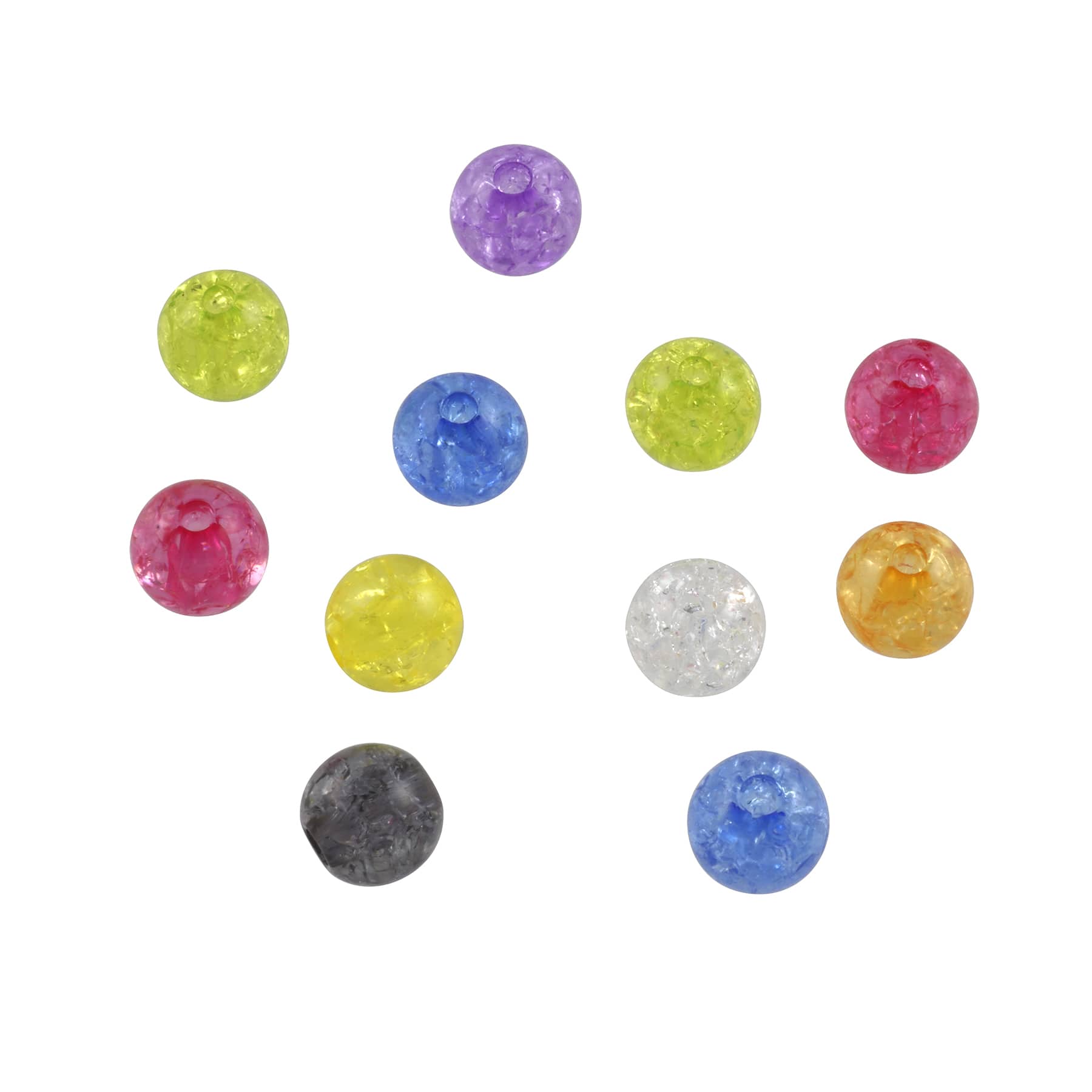 6 Pack: Multicolor Crackle Acrylic Round Beads, 7.5mm by Bead Landing™