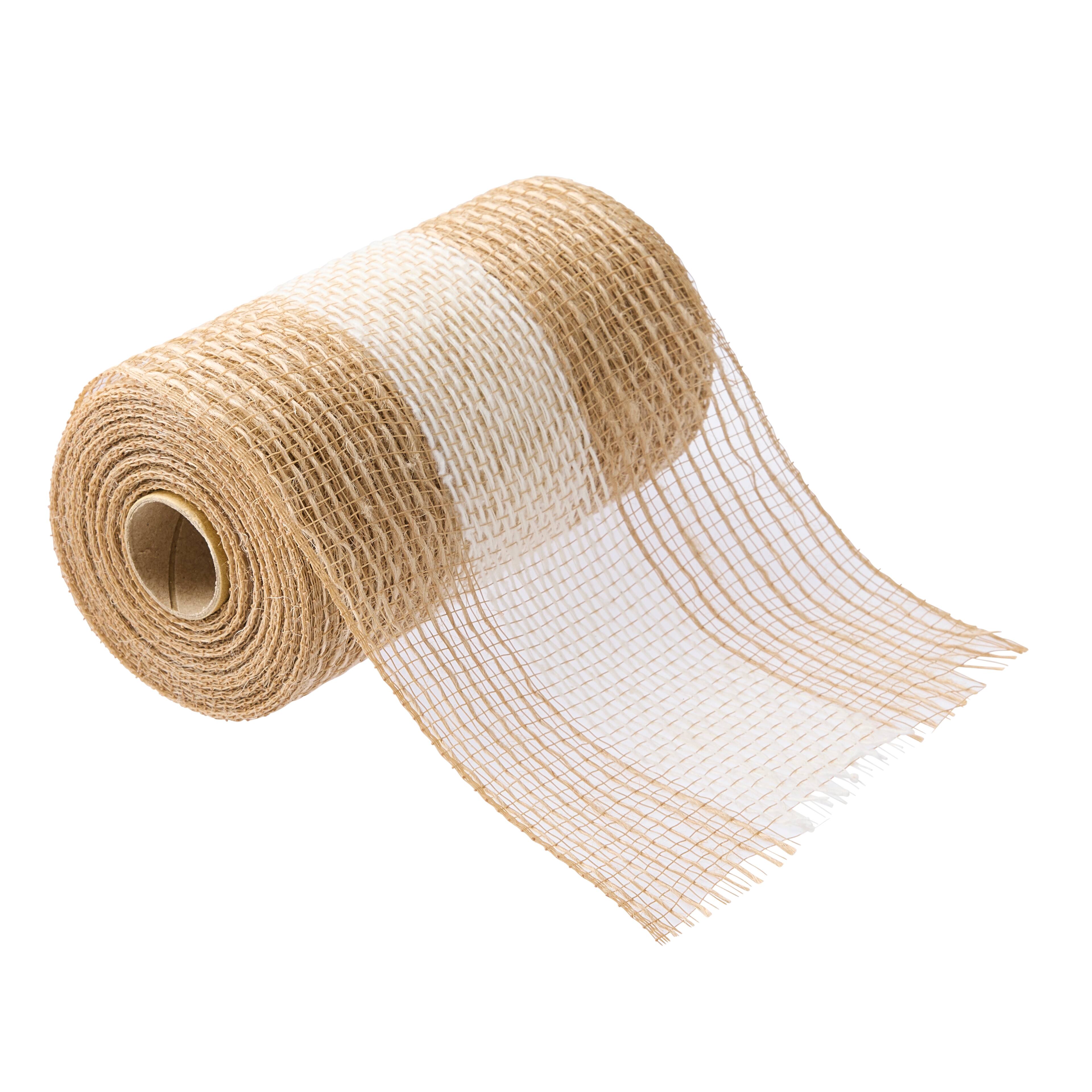 5.5&#x22; x 24ft. Mesh Jute &#x26; Cotton Wide Stripe Ribbon by Celebrate It&#xAE;