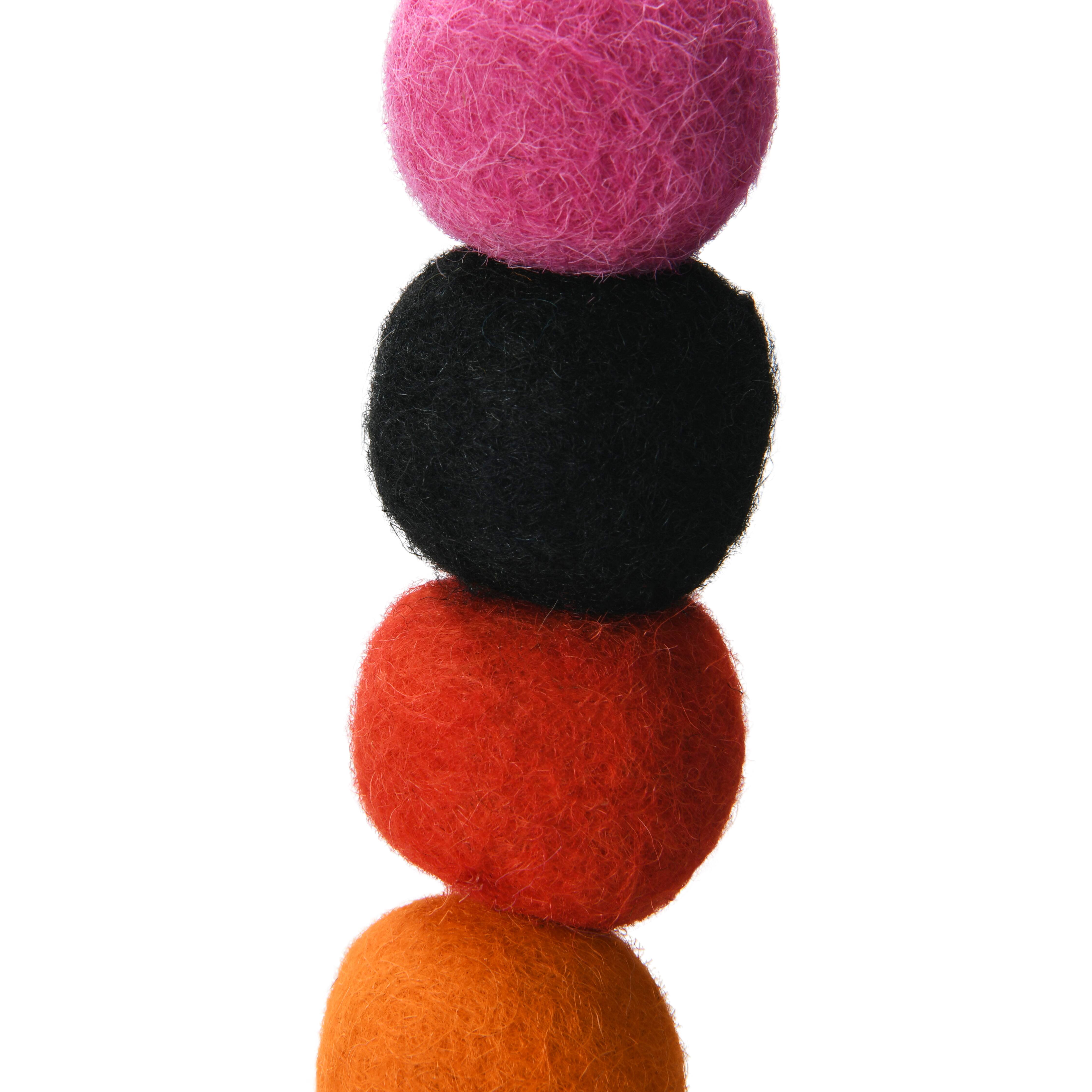 Hello Honey&#xAE; 6ft. Multicolor Wool Felt Ball Garland