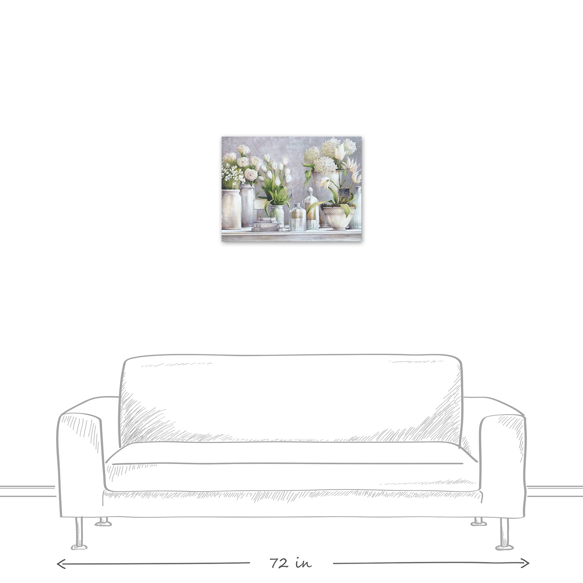 Flower Vases Still Life  18&#x22; x 24&#x22; Canvas Wall Art