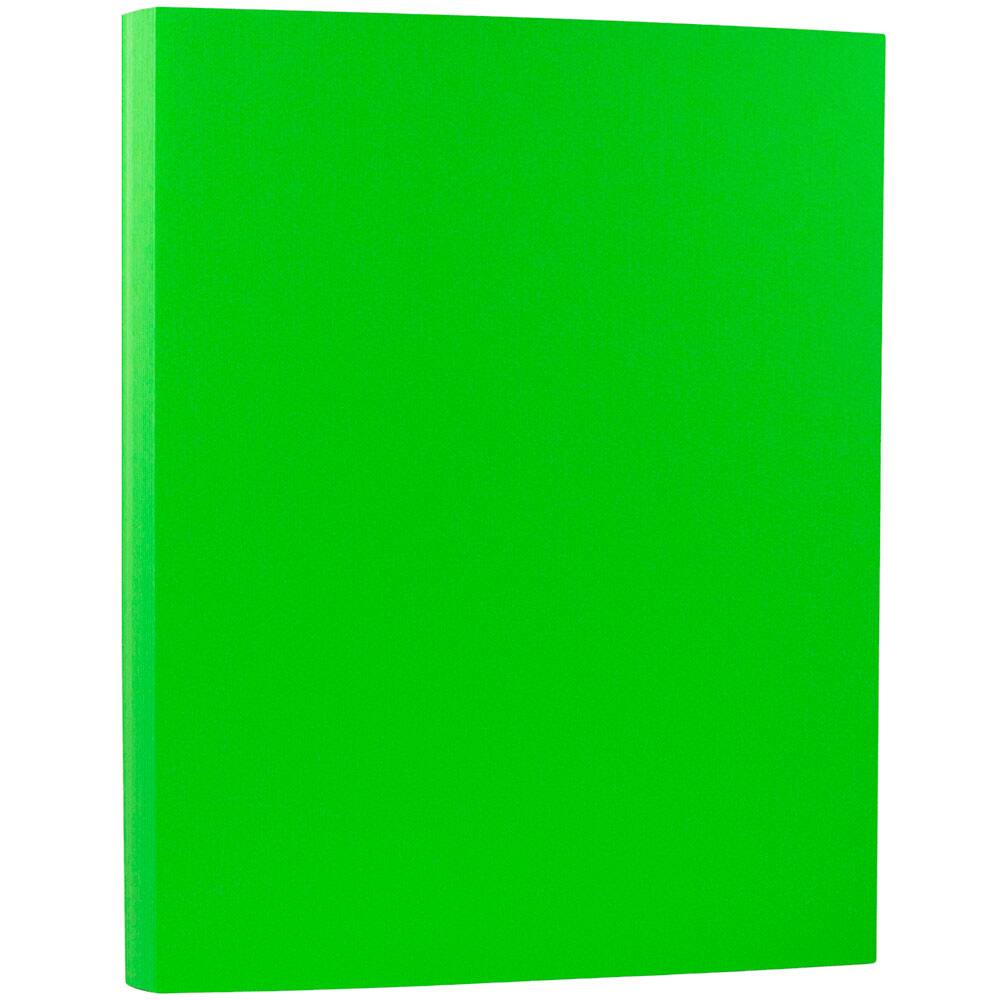 JAM Paper Neon Green 8.5" x 11" Fluorescent Cardstock, 250 Sheets