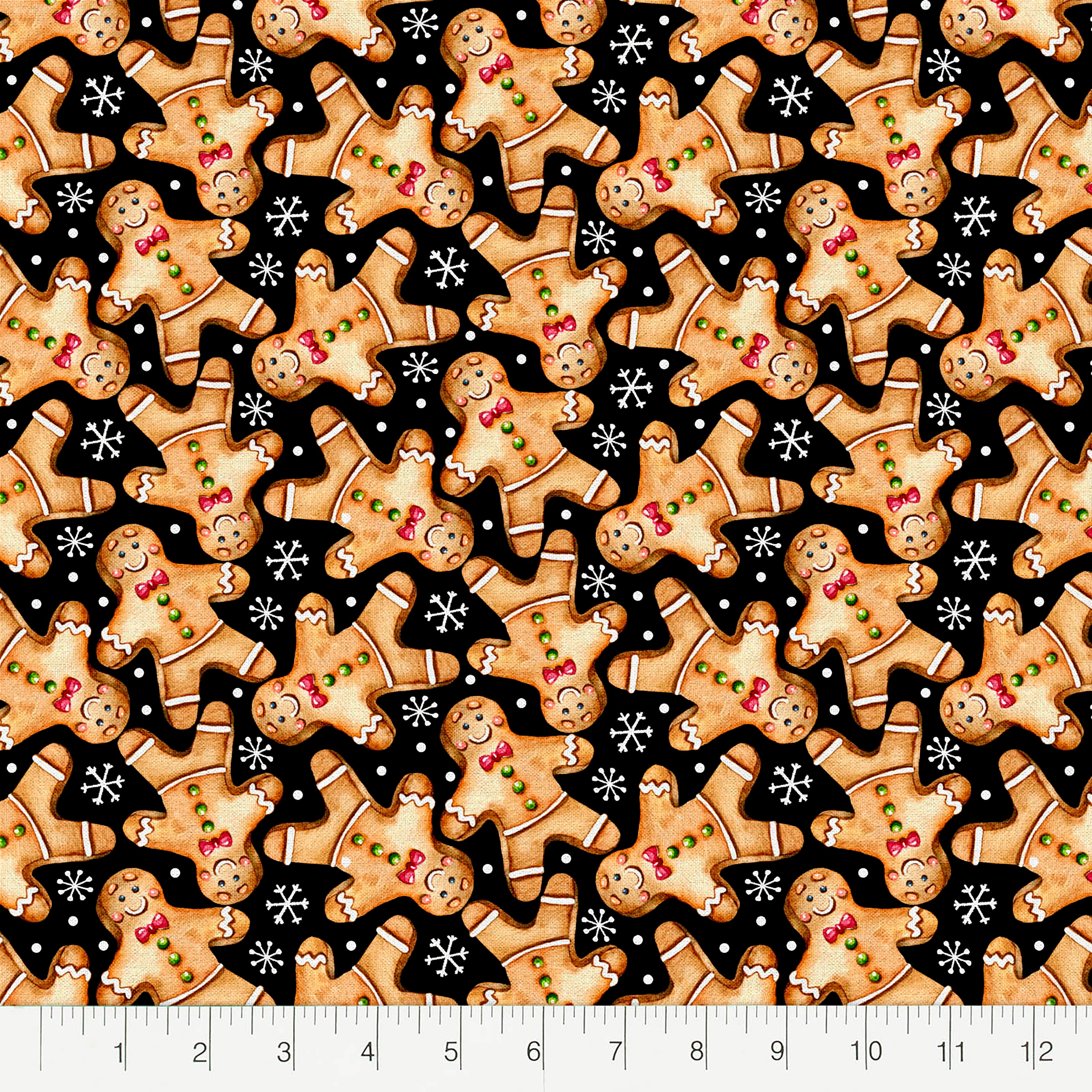 Fabric Editions Gingerbread Cookies Cotton Fabric