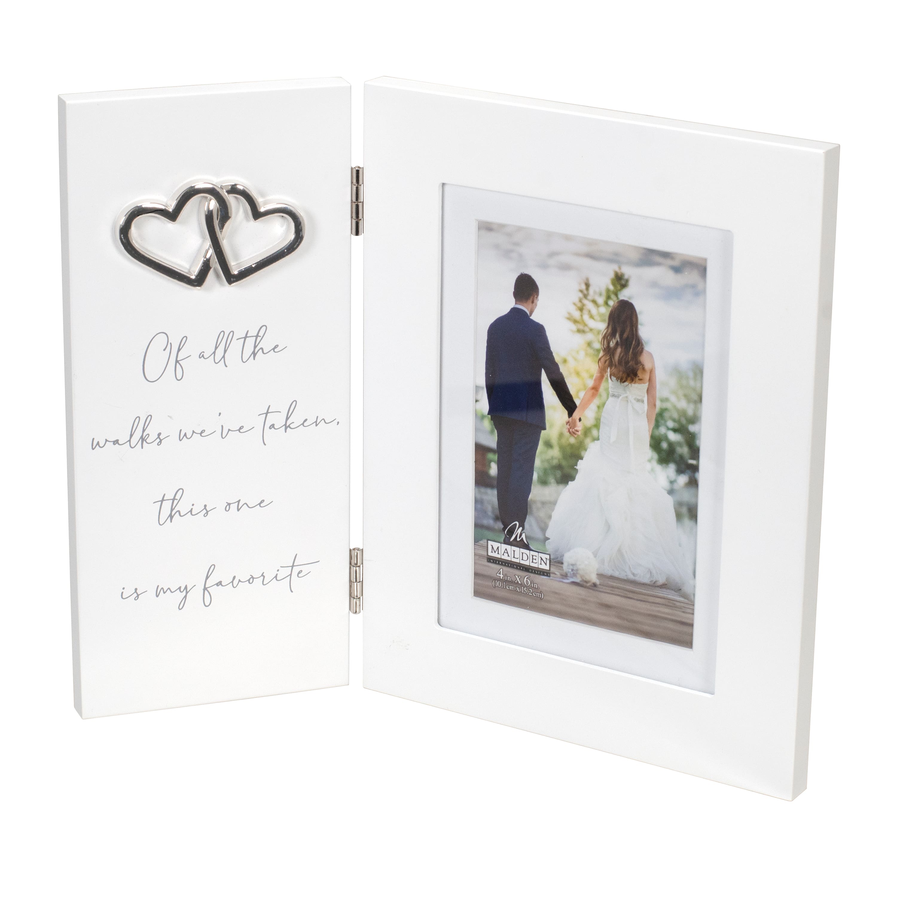 Malden International Of All the Walks We&#x27;ve Taken This is My Favorite Wedding Matted Hinged Keepsake Frame