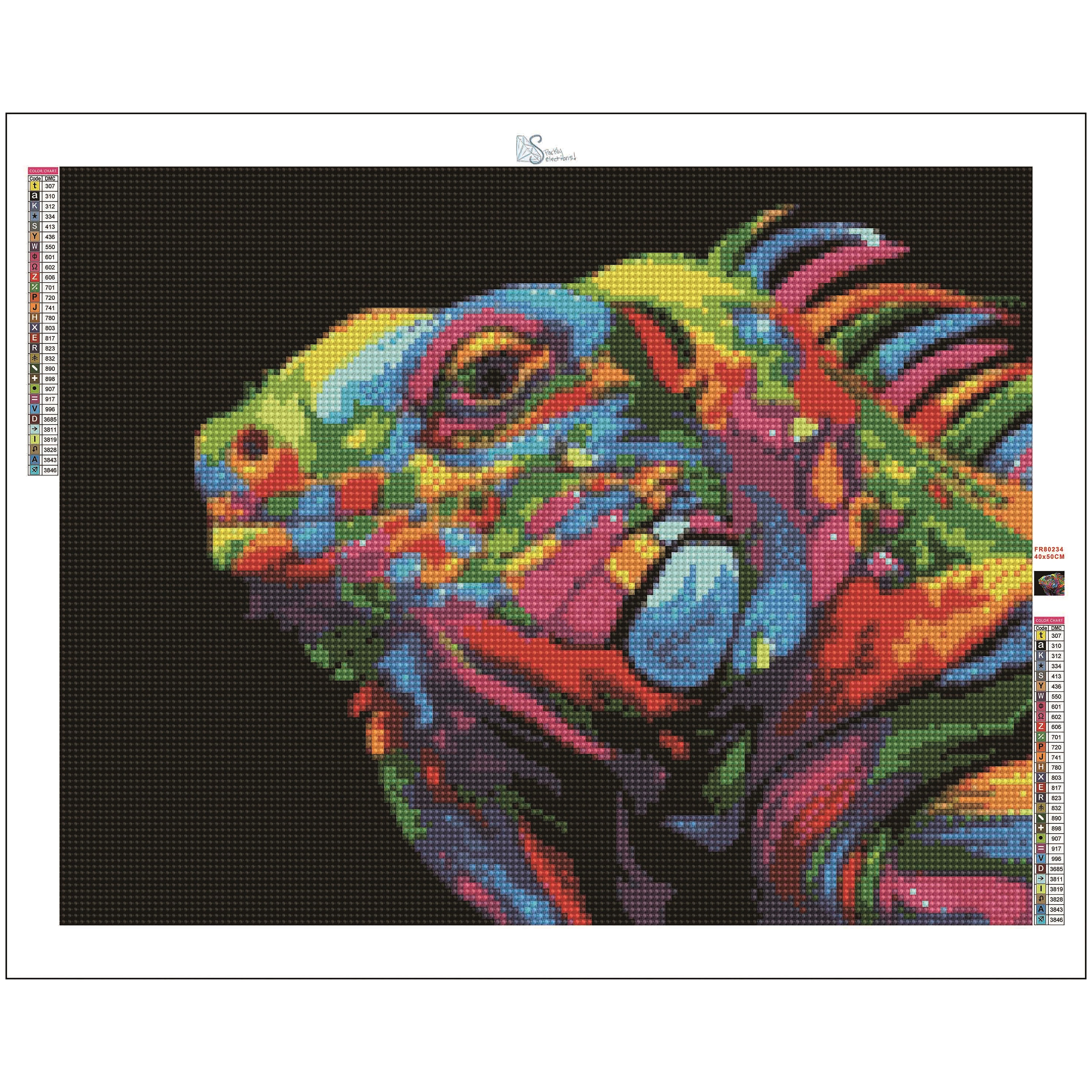 Sparkly Selections Colorful Iguana Diamond Painting Kit, Round Diamonds
