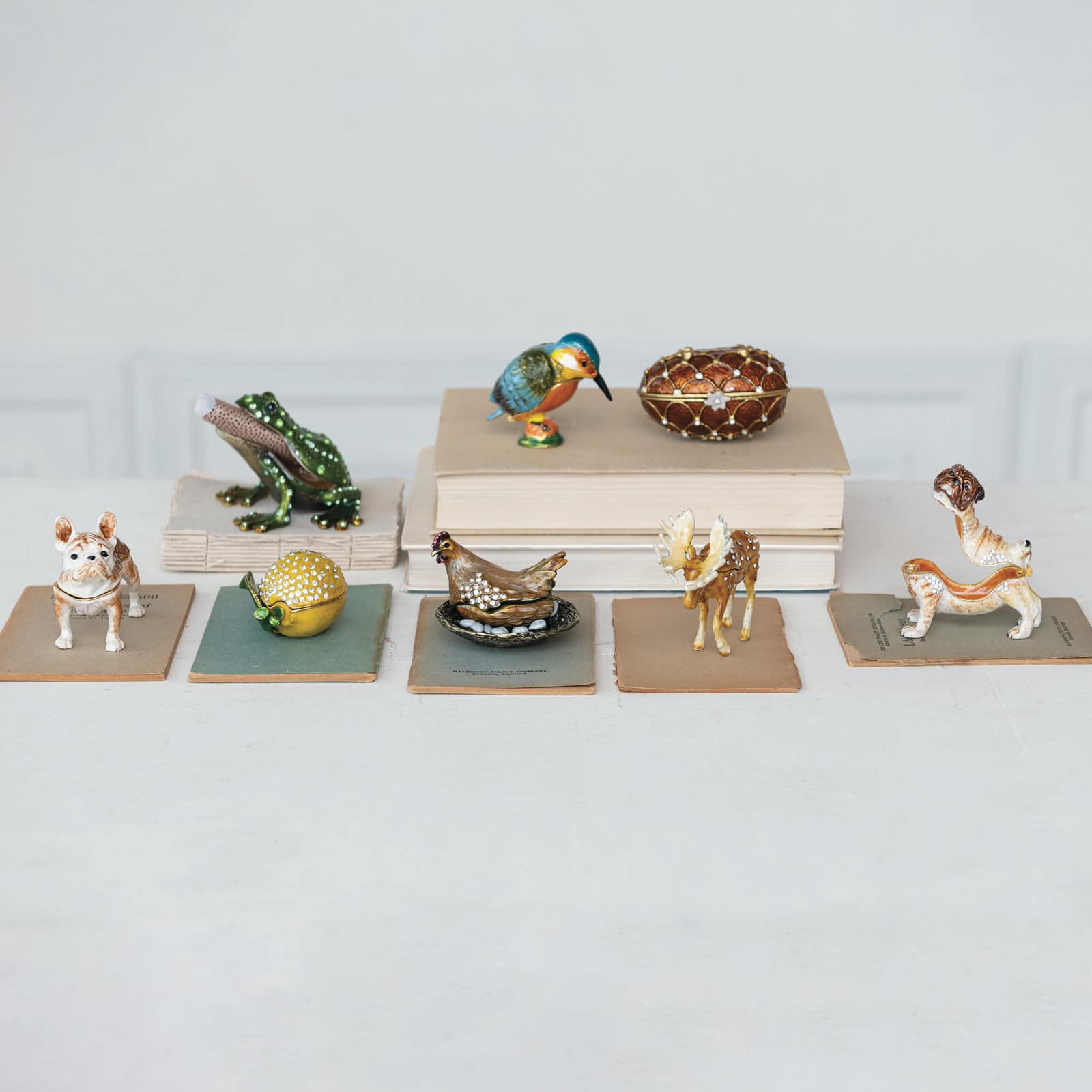 Hello Honey&#xAE; 3&#x22; Multicolor French Bulldog Jeweled Trinket Box