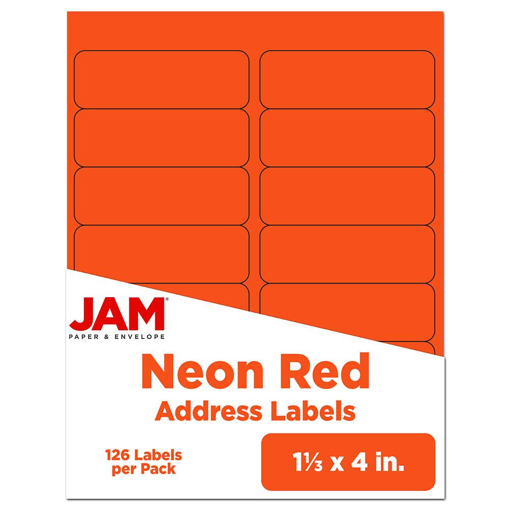 JAM Paper 1.3&#x22; x 4&#x22; Address Labels, 126ct.