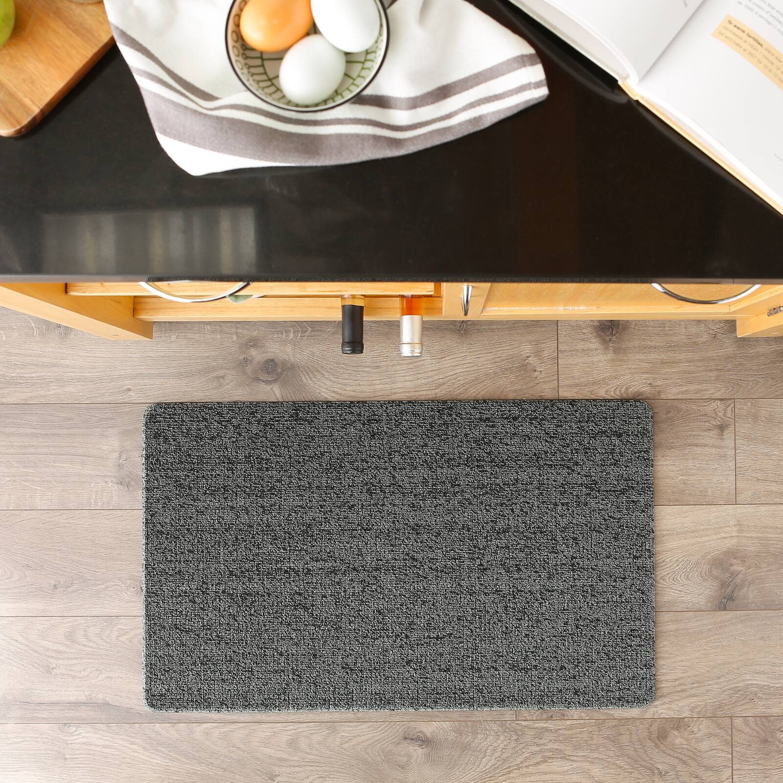 Heathered Black Tufted Loop Textilene Mat