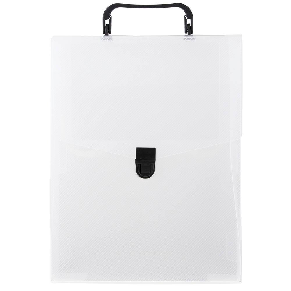 JAM Paper 9.25" x 12" Clear Vertical Buckle Closure Briefcase