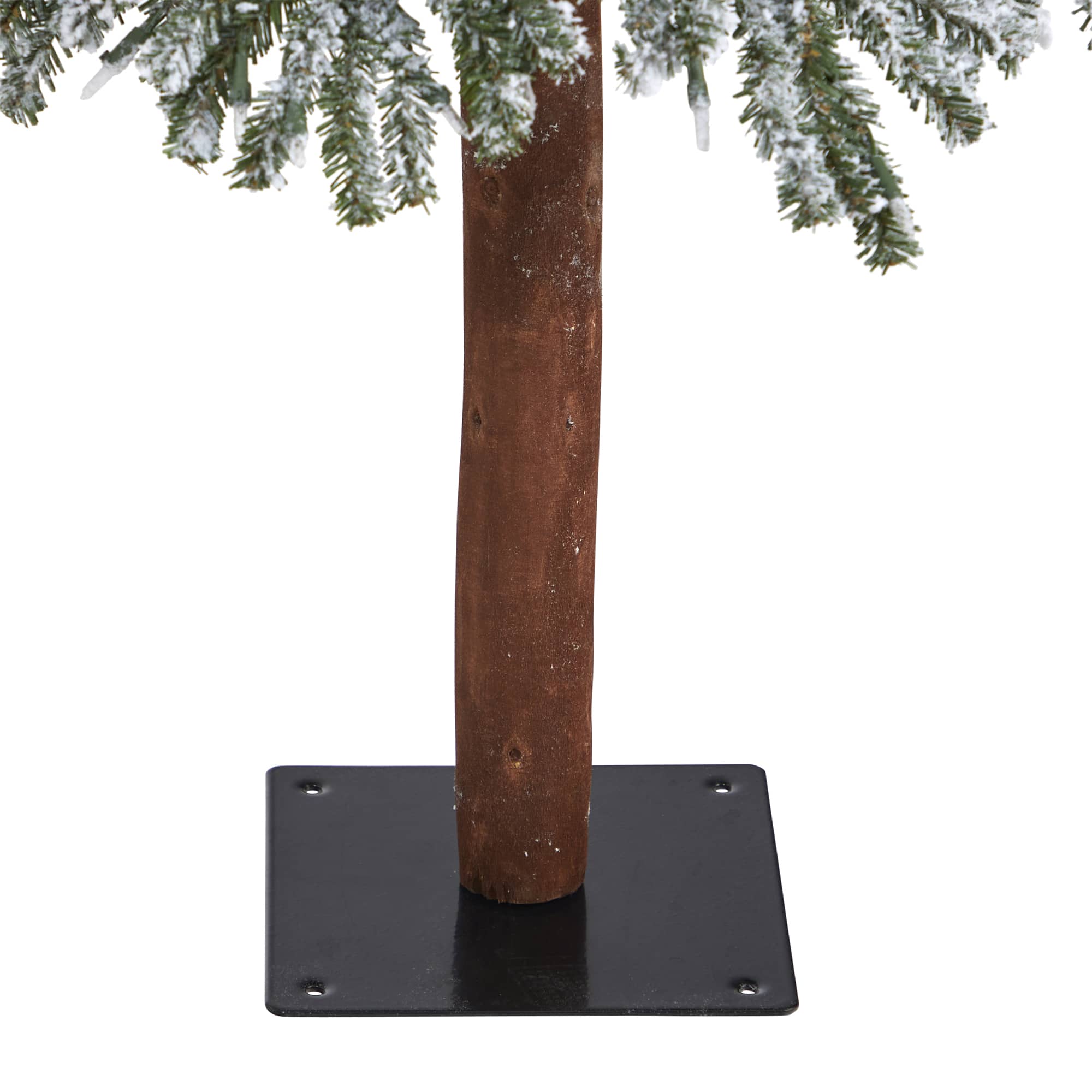 6ft. Pre-Lit Flocked Grand Alpine Artificial Christmas Tree, Clear LED Lights
