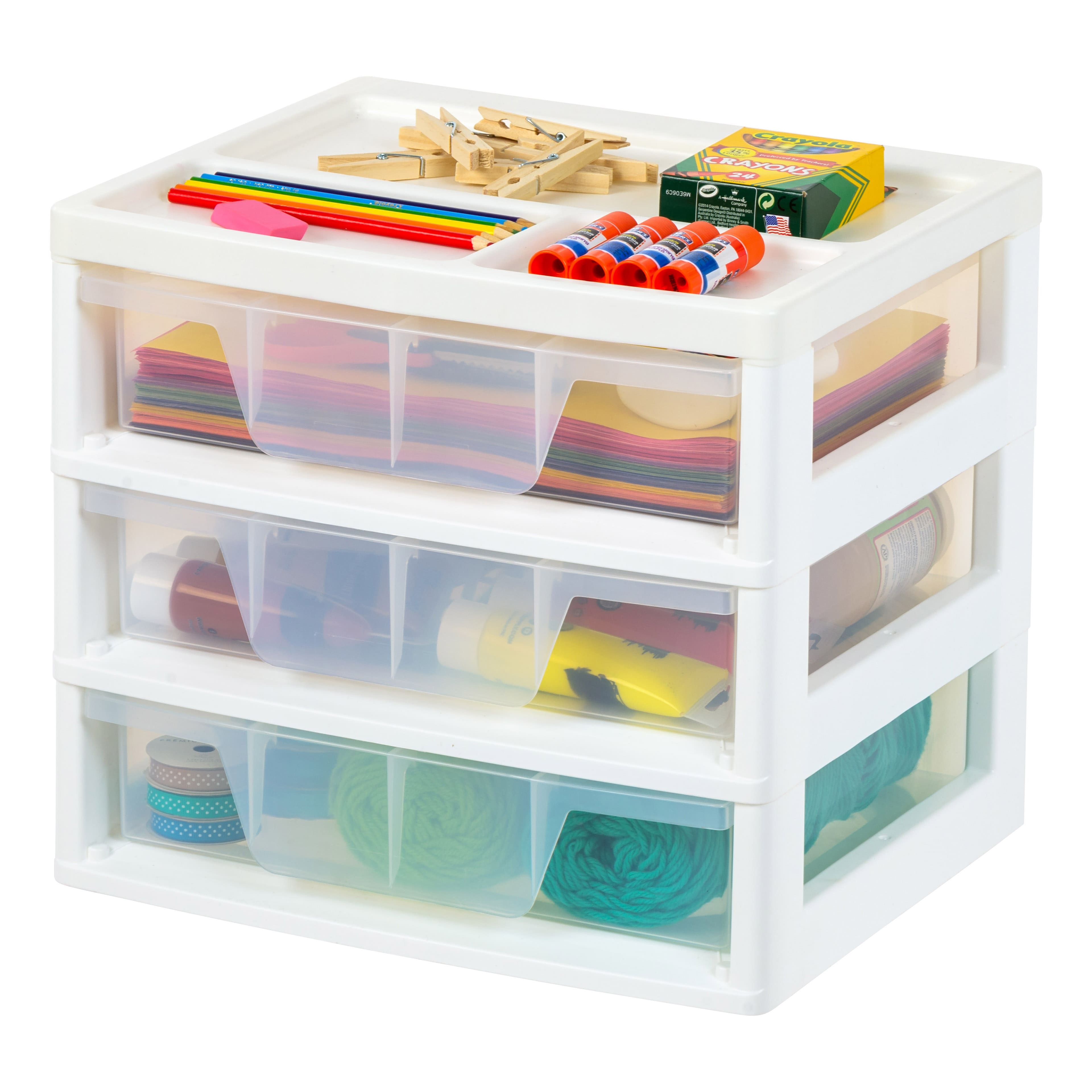 6 Pack: IRIS 13" Clear Tabletop Storage Drawers