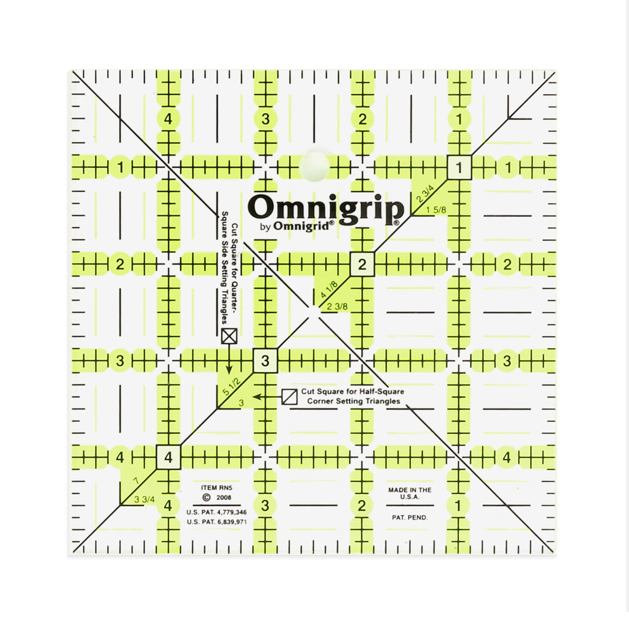 Omnigrip® by Omnigrid® 5" x 5" Non-Slip Square Quilting Ruler