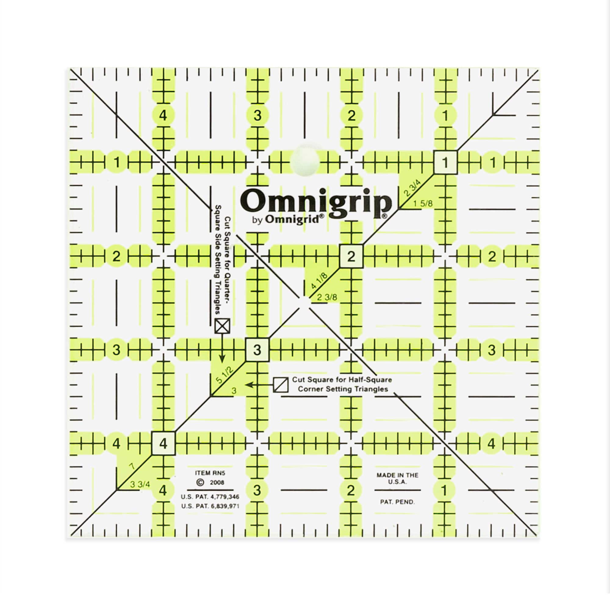 Omnigrip&#xAE; by Omnigrid&#xAE; 5&#x22; x 5&#x22; Non-Slip Square Quilting Ruler